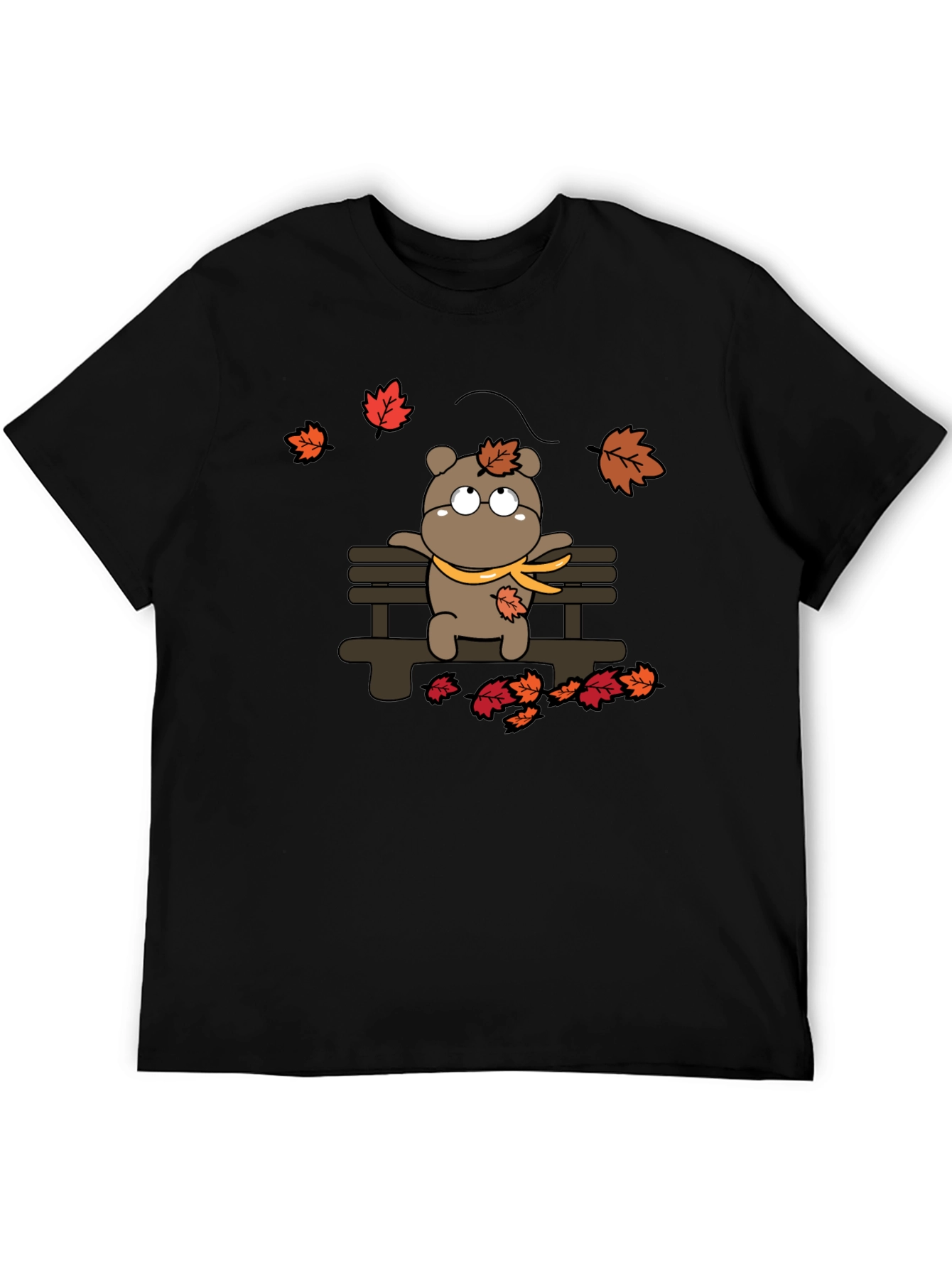 Autumn Bear T-Shirt: Cozy Cartoon Graphic Tee