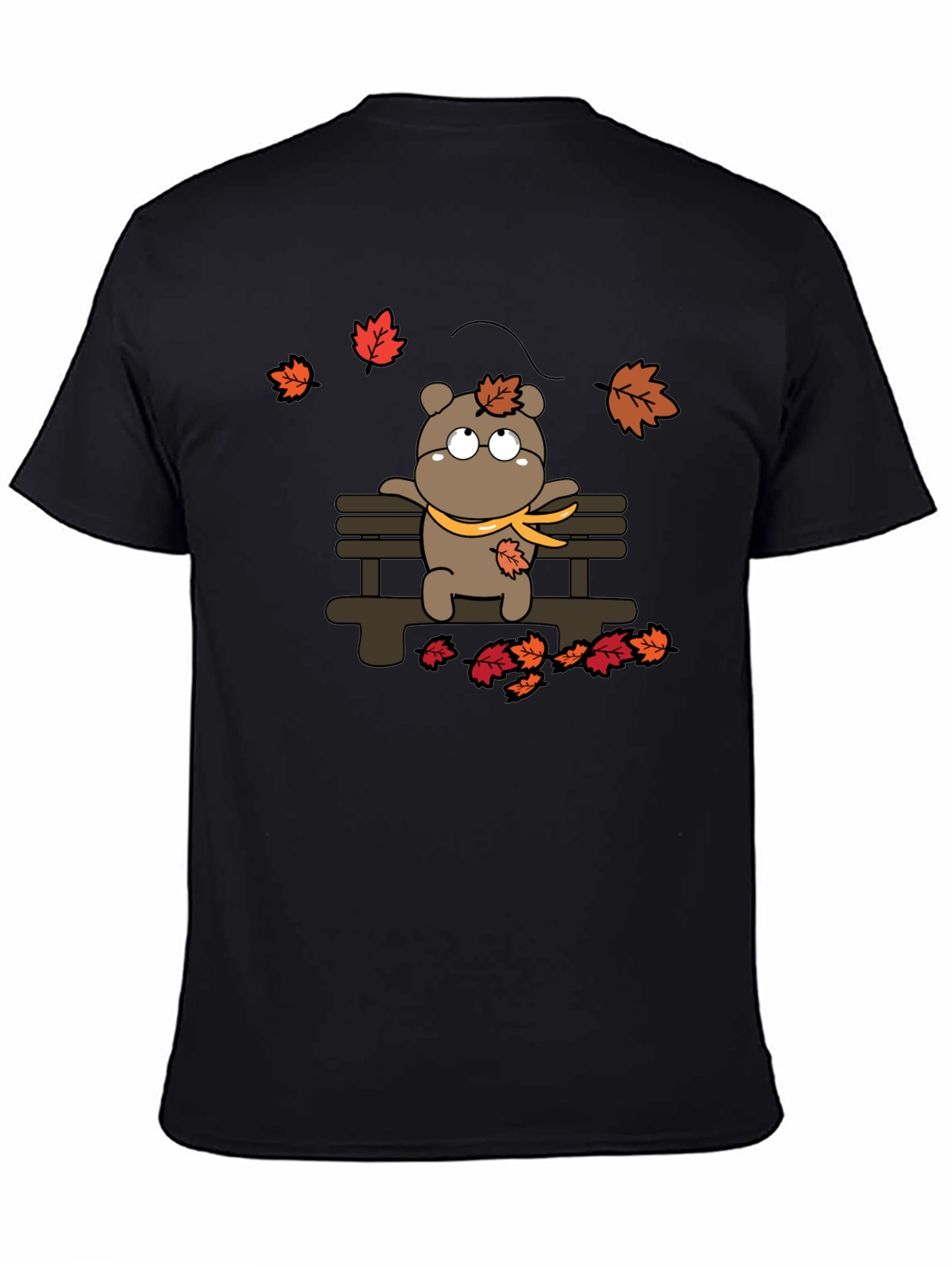 Autumn Bear T-Shirt: Cozy Cartoon Graphic Tee