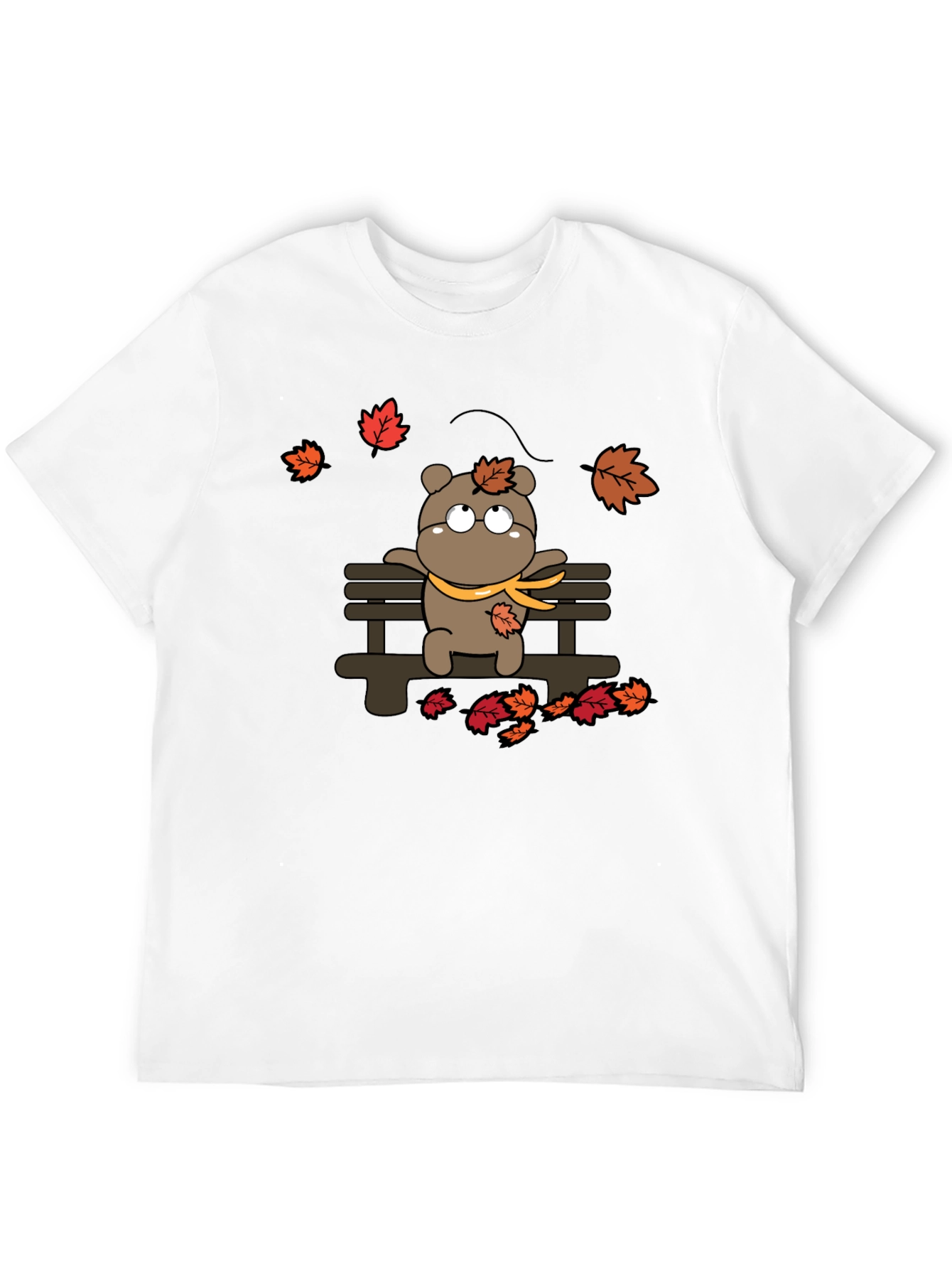 Autumn Bear T-Shirt: Cozy Cartoon Graphic Tee