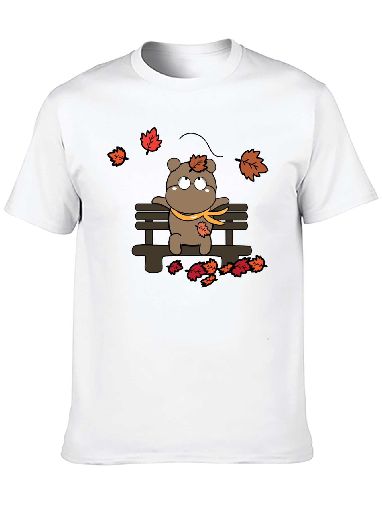 Autumn Bear T-Shirt: Cozy Cartoon Graphic Tee