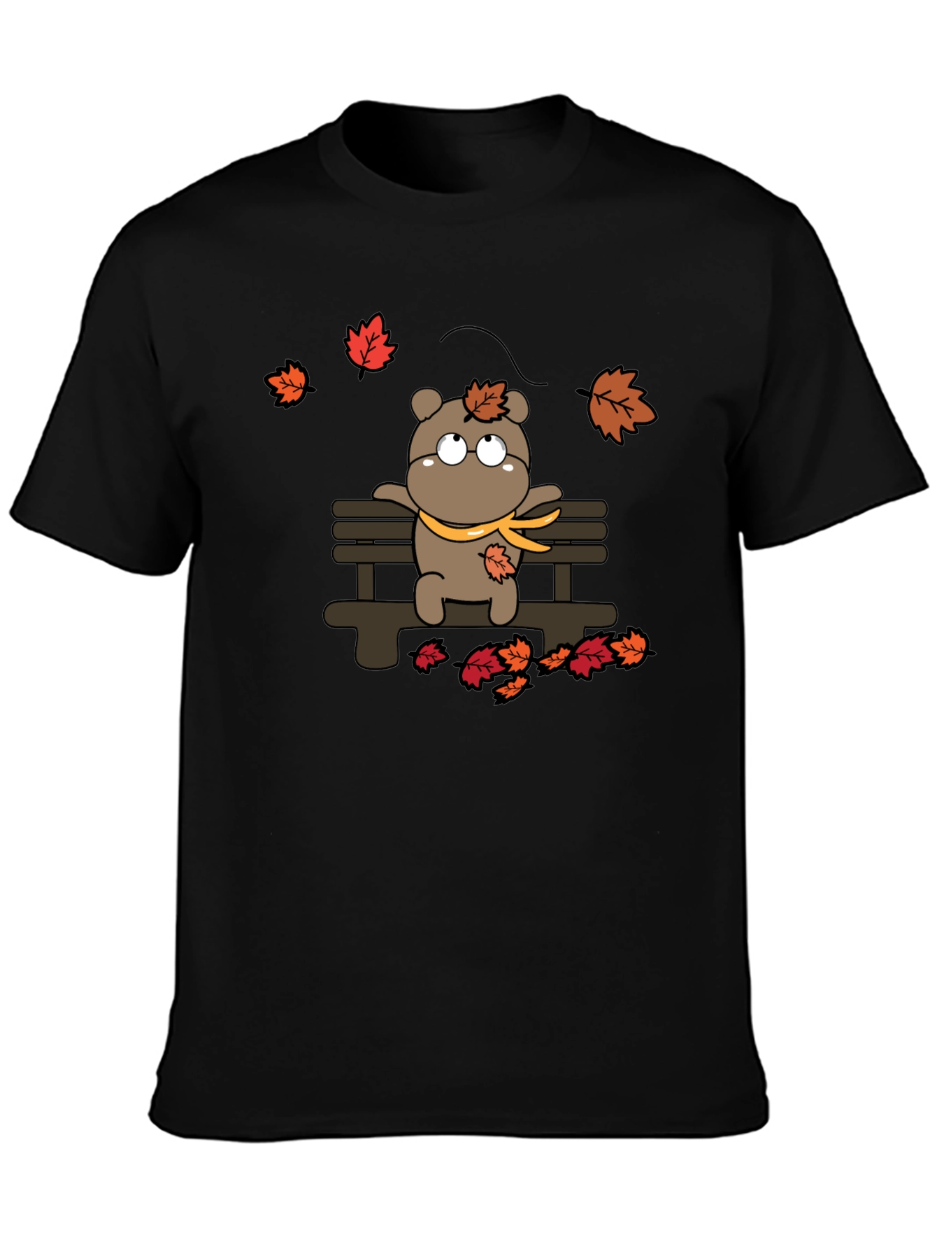 Autumn Bear T-Shirt: Cozy Cartoon Graphic Tee
