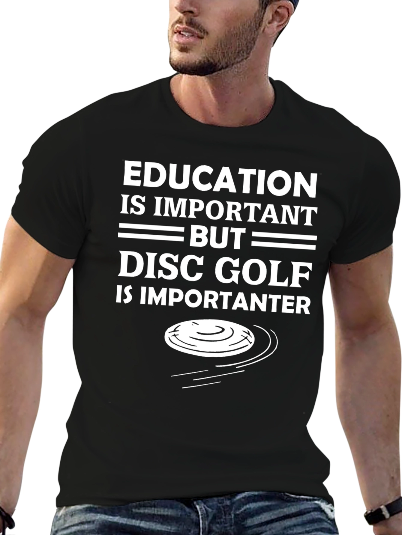 Funny Disc Golf T-Shirt - Education Important But...