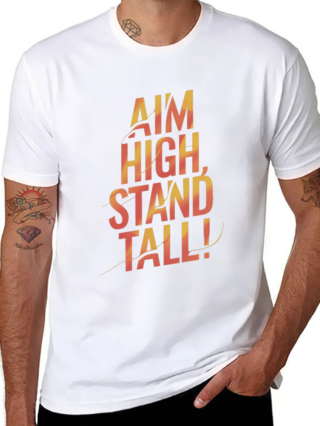 Motivational Graphic Tee - Aim High Stand Tall!