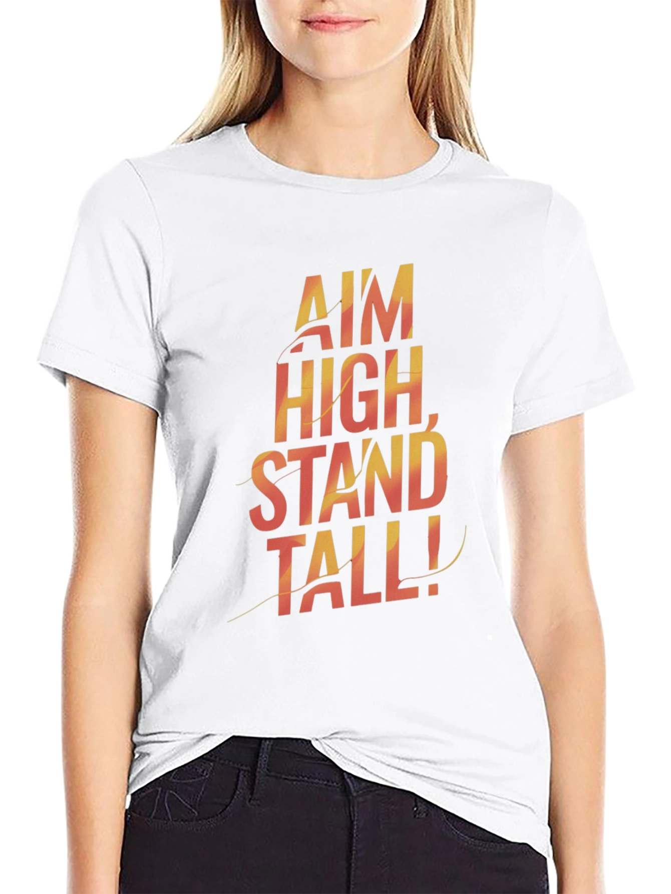 Motivational Graphic Tee - Aim High Stand Tall!