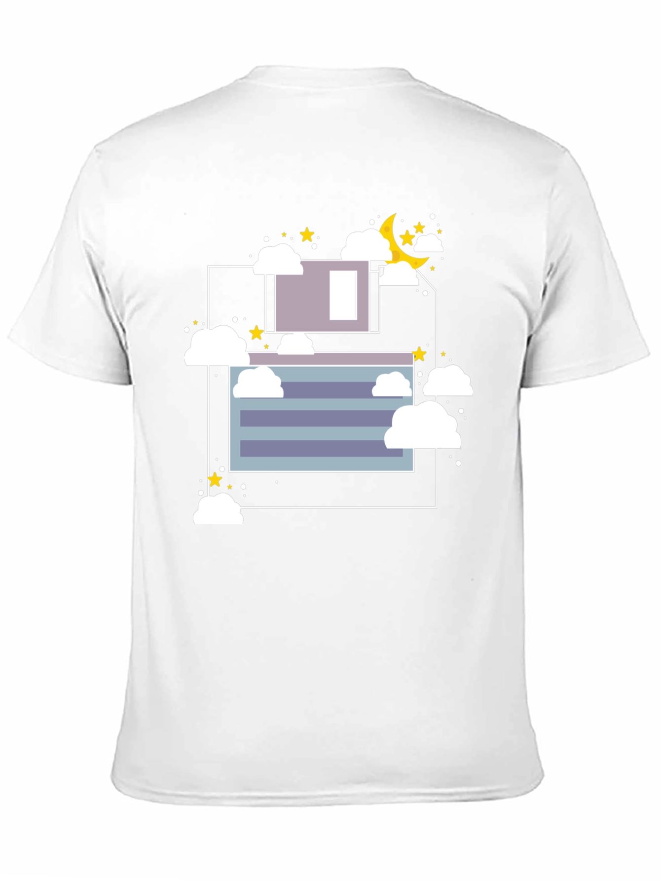 Dreamy Night Graphic Tee - Black Cotton T-Shirt