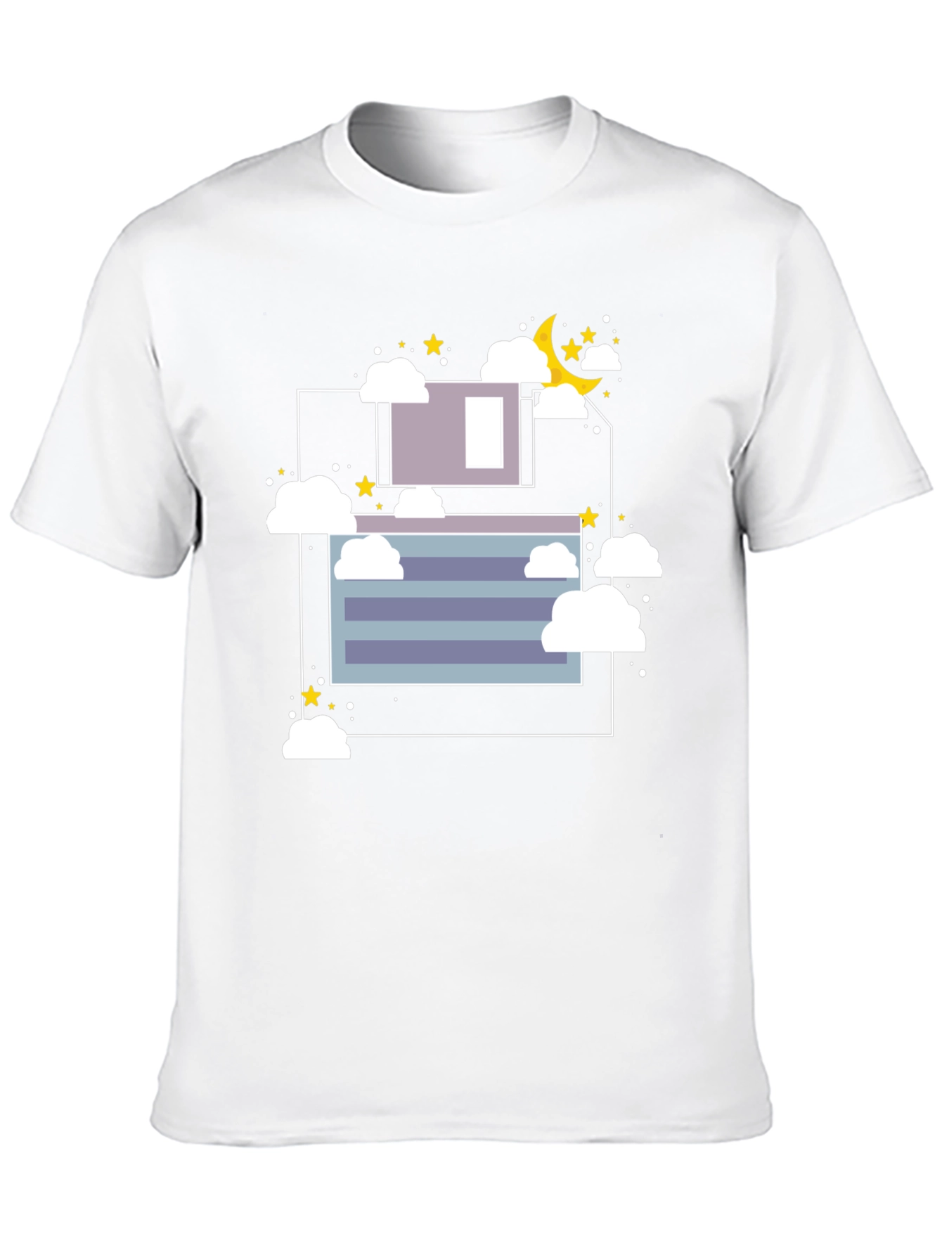 Dreamy Night Graphic Tee - Black Cotton T-Shirt