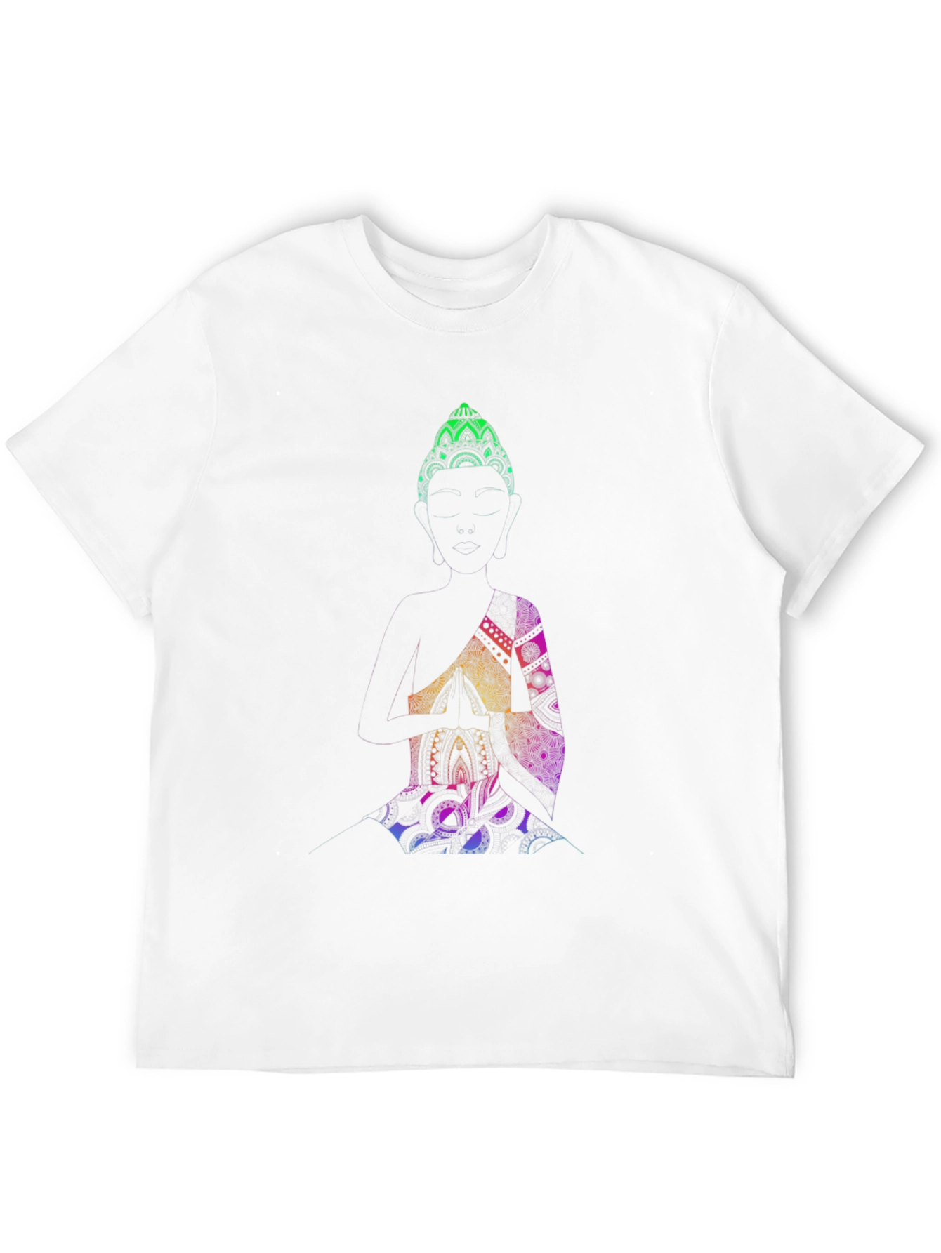 Buddha Mandala Graphic Print Black T-Shirt