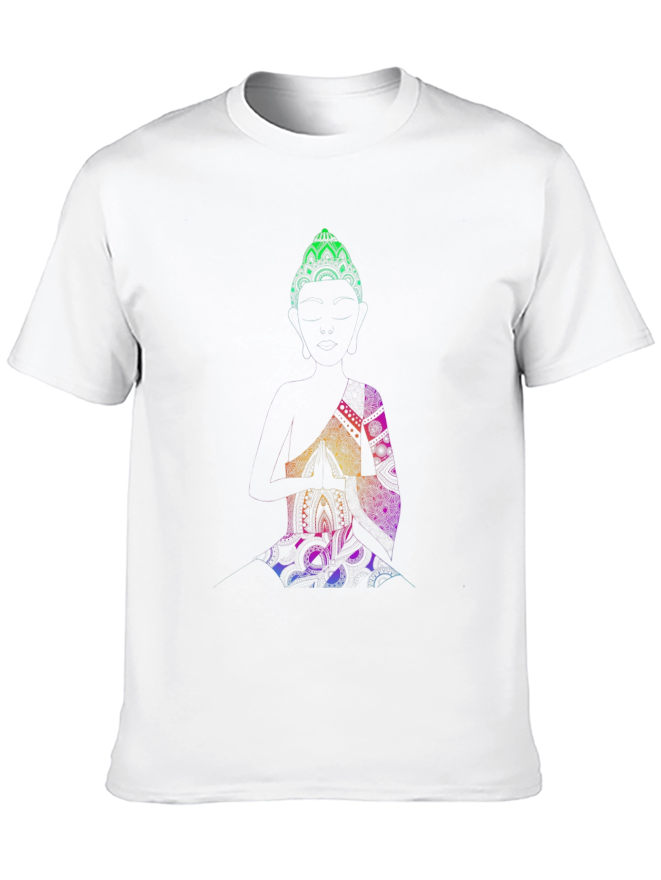 Buddha Mandala Graphic Print Black T-Shirt