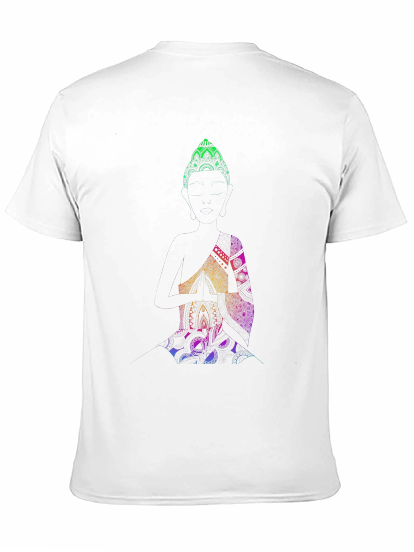 Buddha Mandala Graphic Print Black T-Shirt
