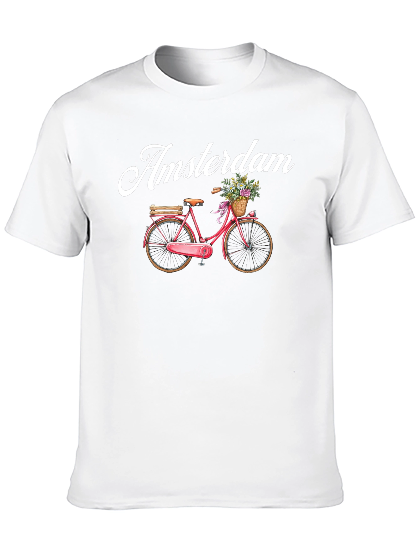 Amsterdam Bicycle Graphic Tee - Black Cotton T-Shirt