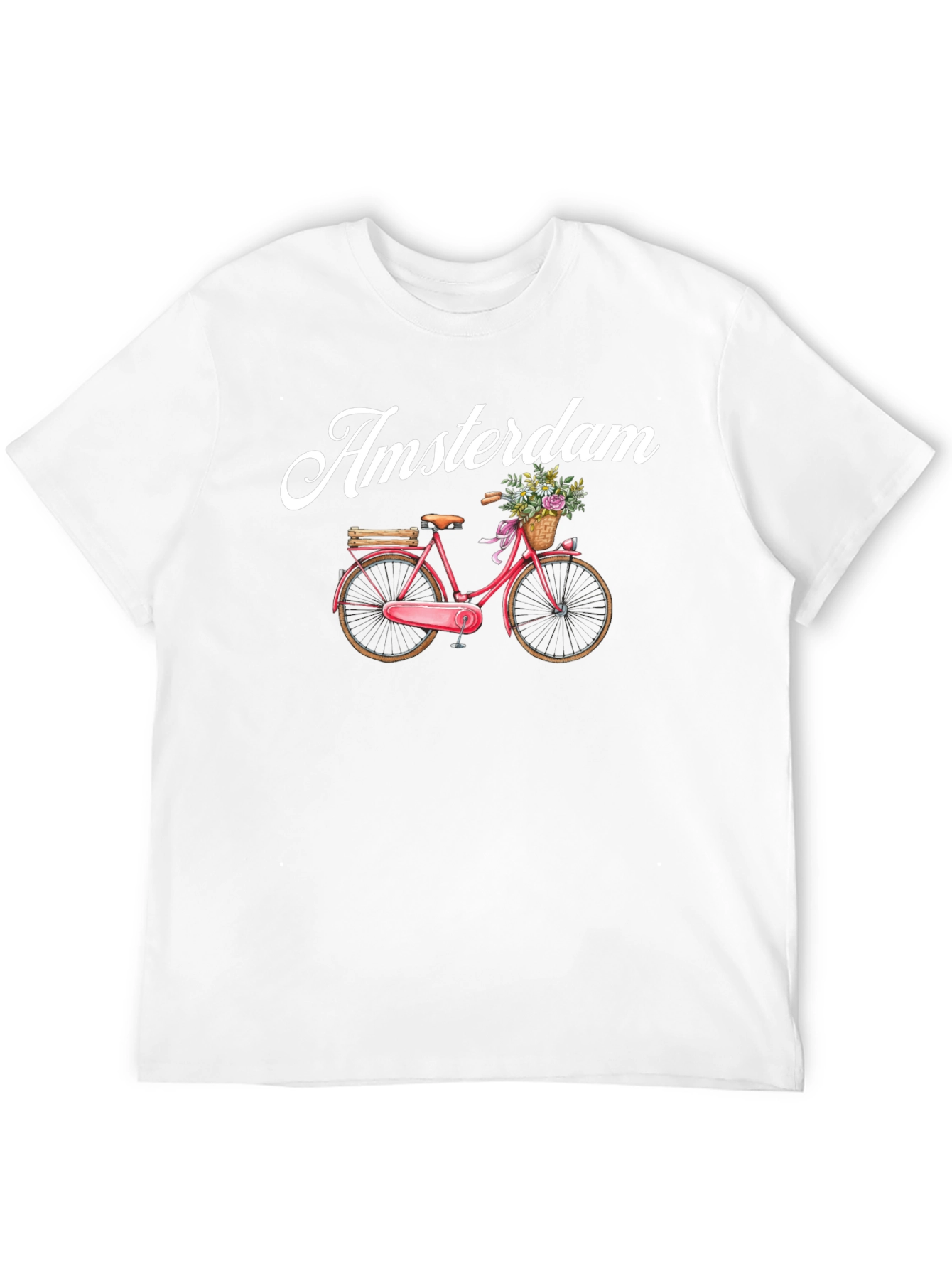 Amsterdam Bicycle Graphic Tee - Black Cotton T-Shirt