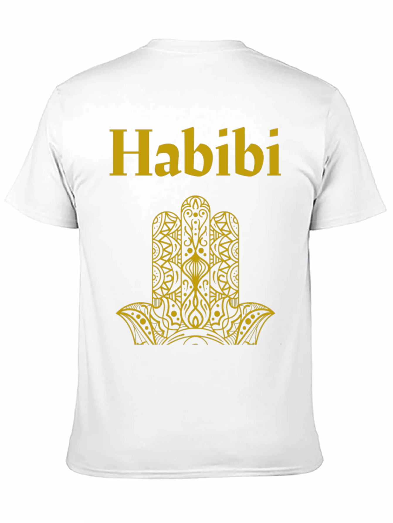 Habibi T-Shirt Black with Gold Hamsa Design