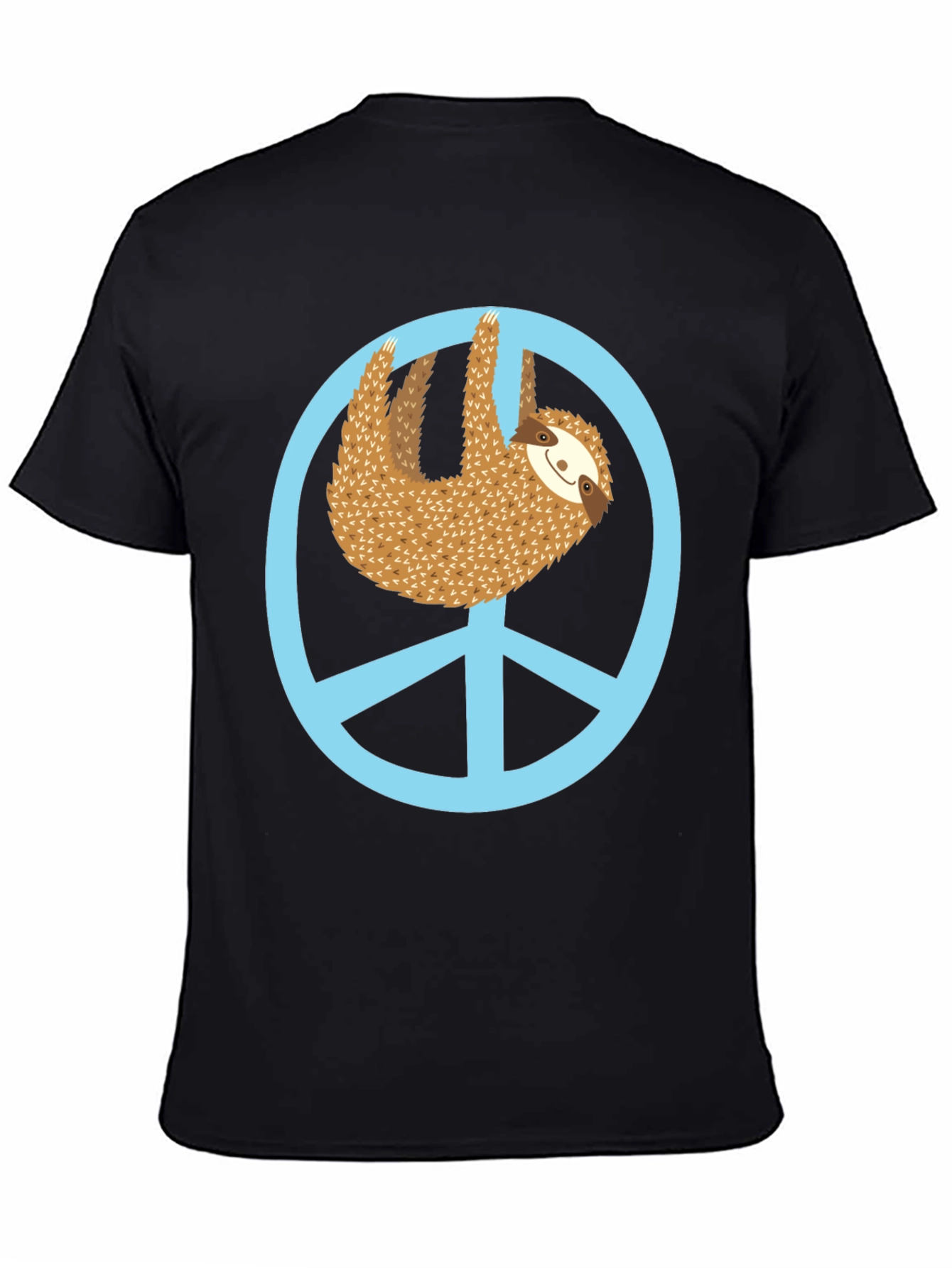 Sloth Peace Sign Graphic Tee - Relaxed Fit