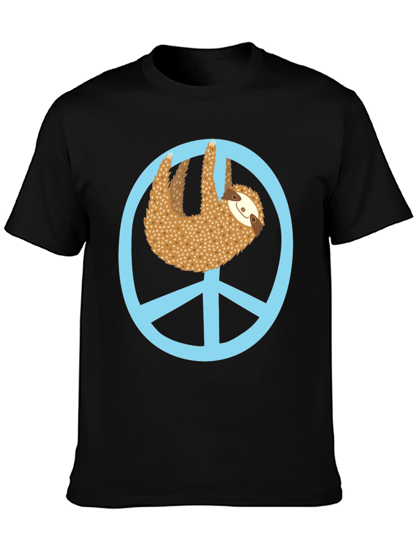 Sloth Peace Sign Graphic Tee - Relaxed Fit