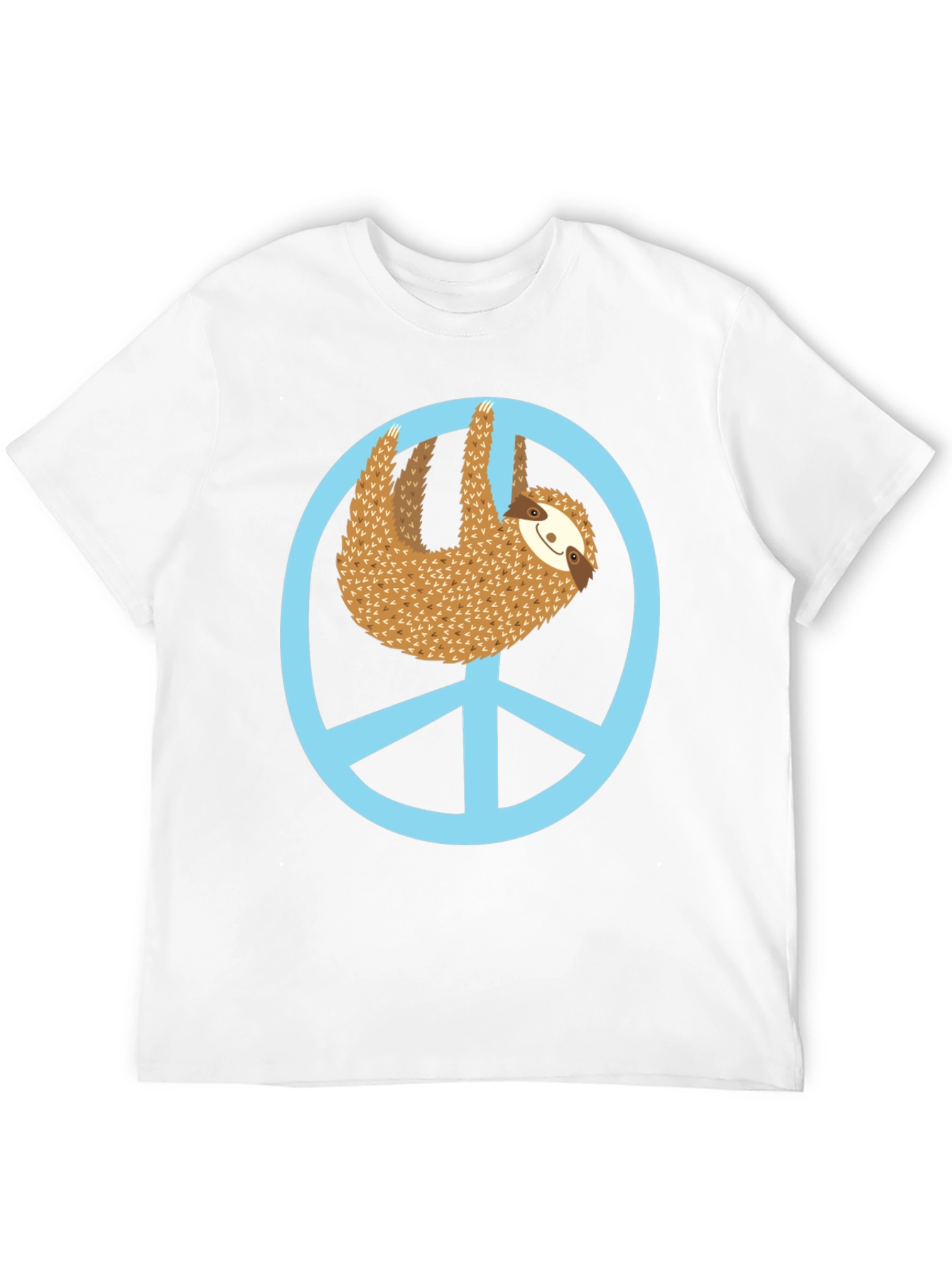 Sloth Peace Sign Graphic Tee - Relaxed Fit