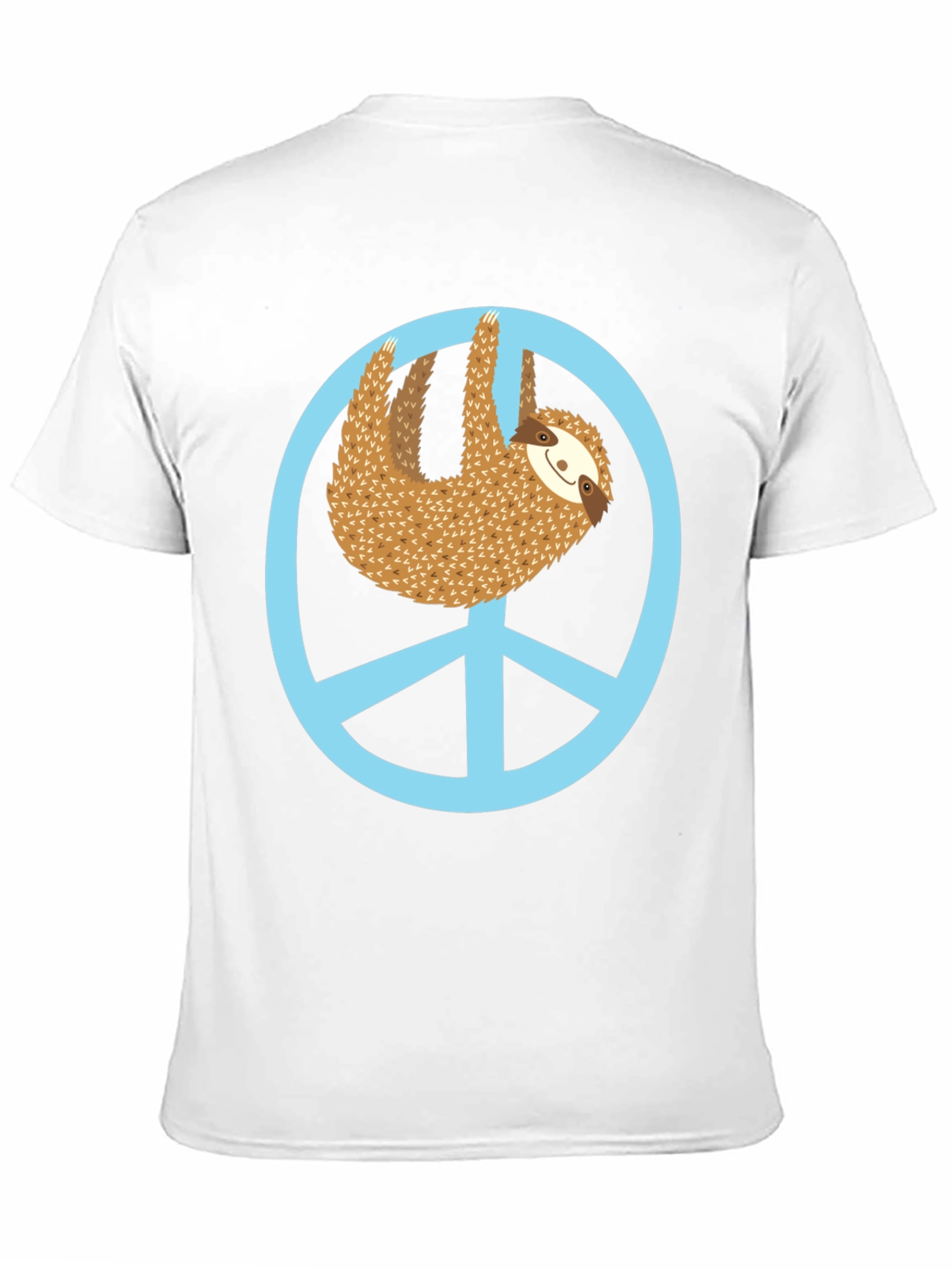 Sloth Peace Sign Graphic Tee - Relaxed Fit
