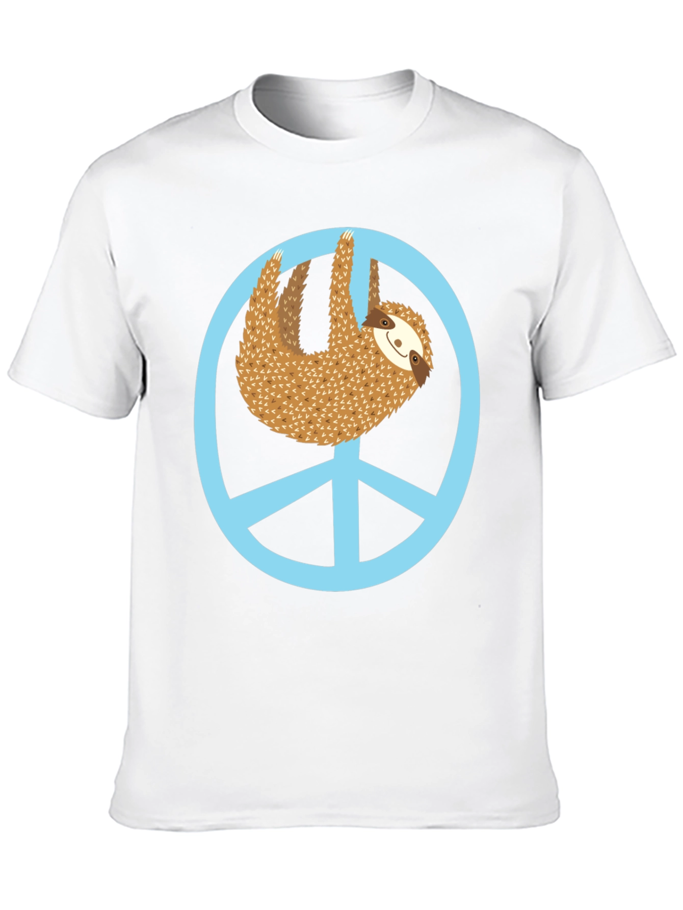 Sloth Peace Sign Graphic Tee - Relaxed Fit