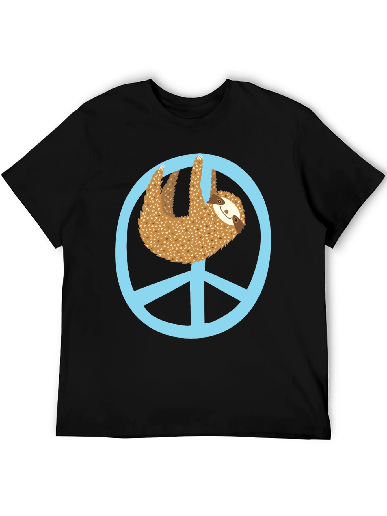 Sloth Peace Sign Graphic Tee - Relaxed Fit