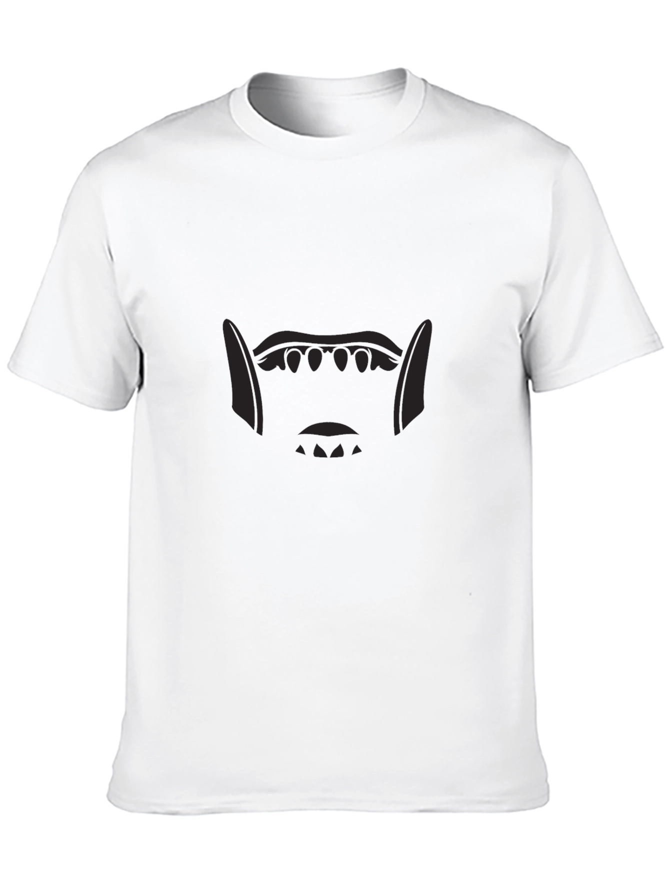 Mens Black Graphic Tee - Monster Mouth Design