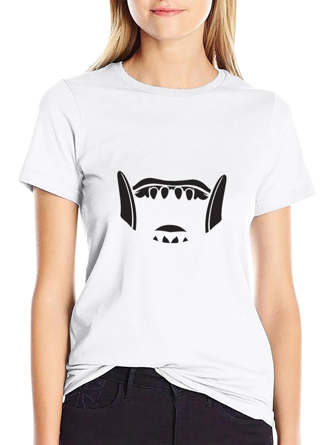 Mens Black Graphic Tee - Monster Mouth Design