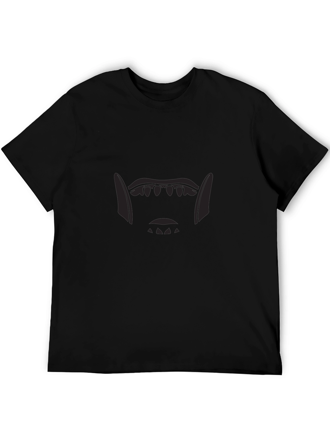 Mens Black Graphic Tee - Monster Mouth Design