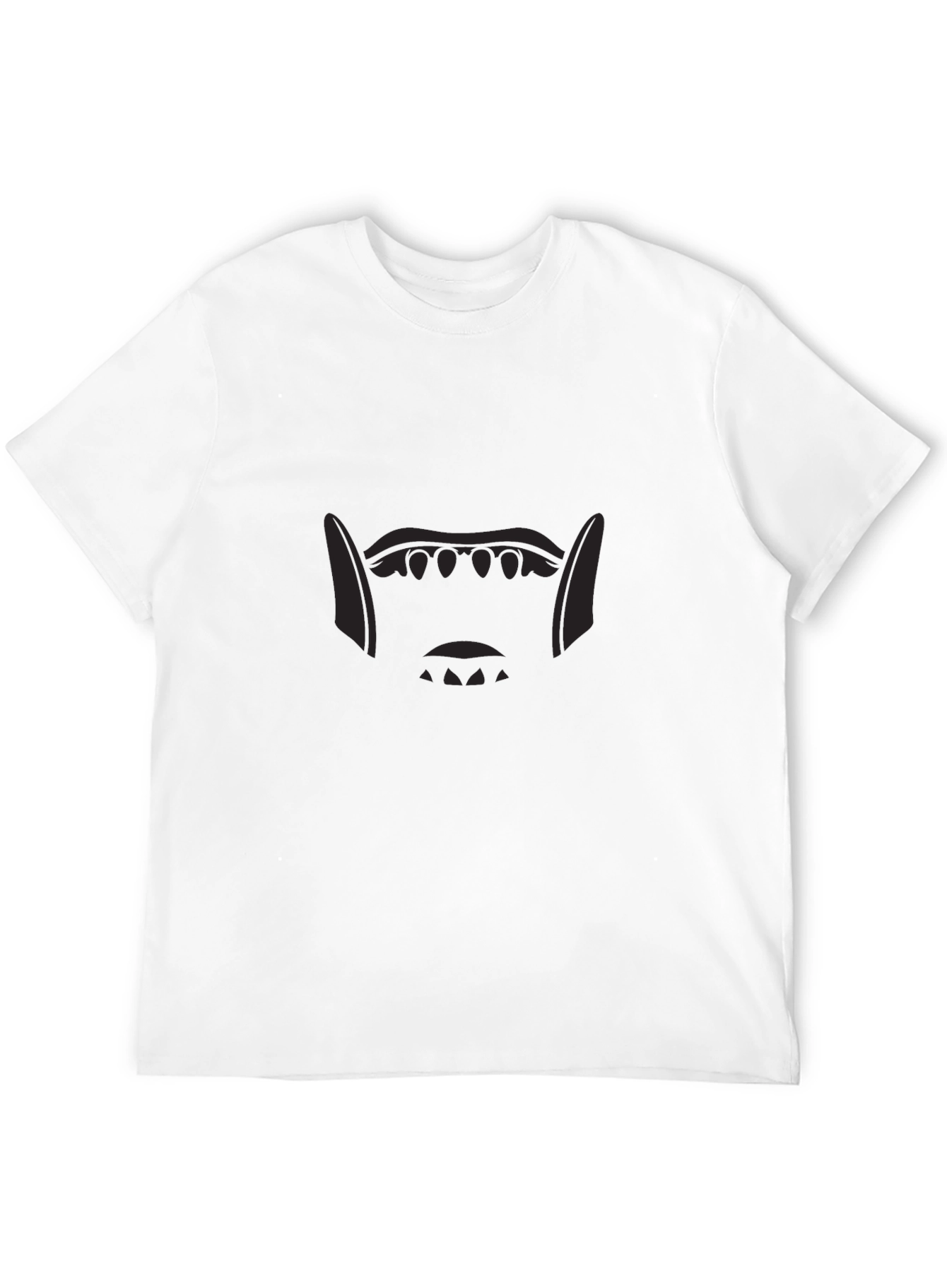 Mens Black Graphic Tee - Monster Mouth Design