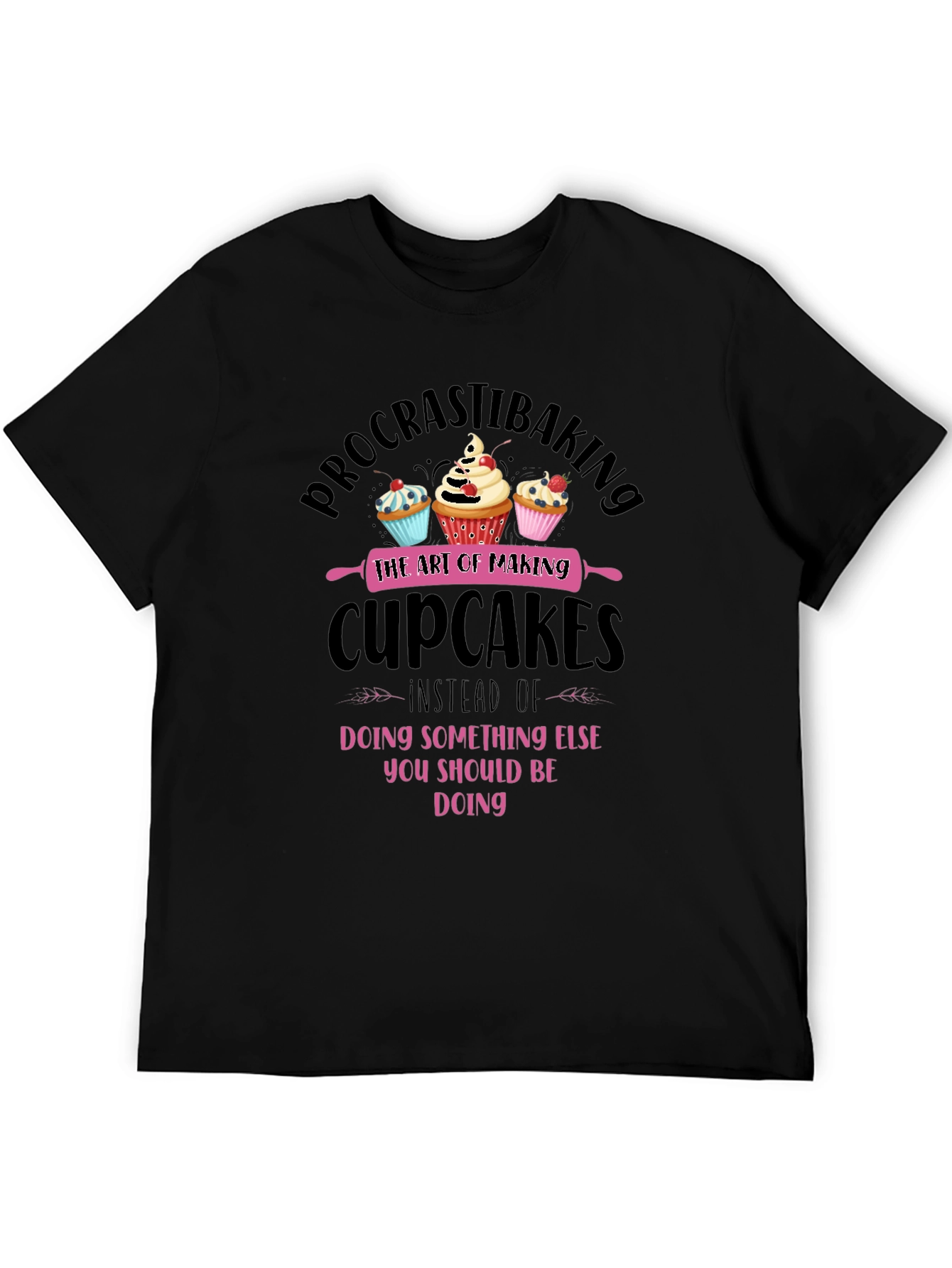 Procrastibaking Cupcake Graphic T-Shirt