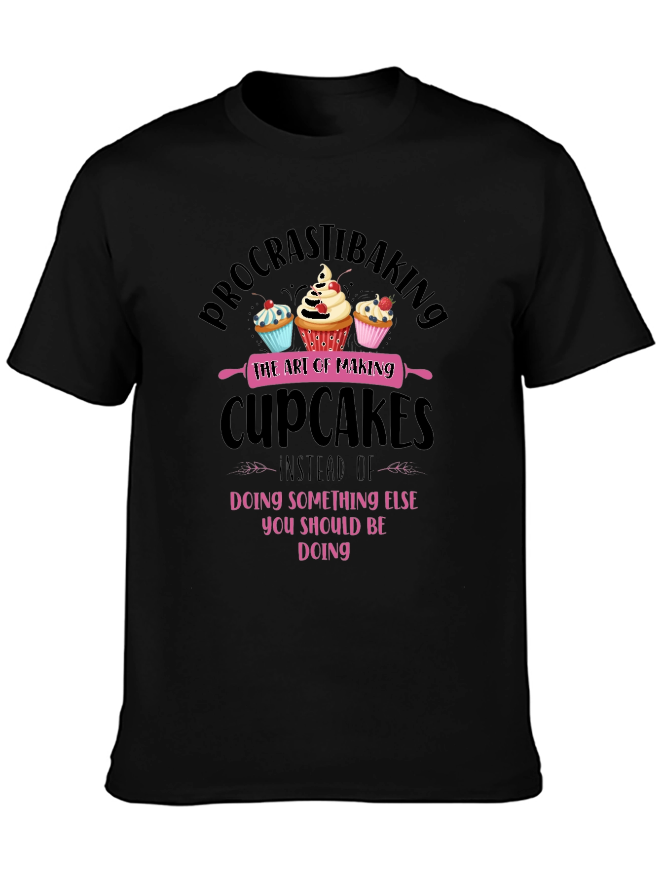 Procrastibaking Cupcake Graphic T-Shirt