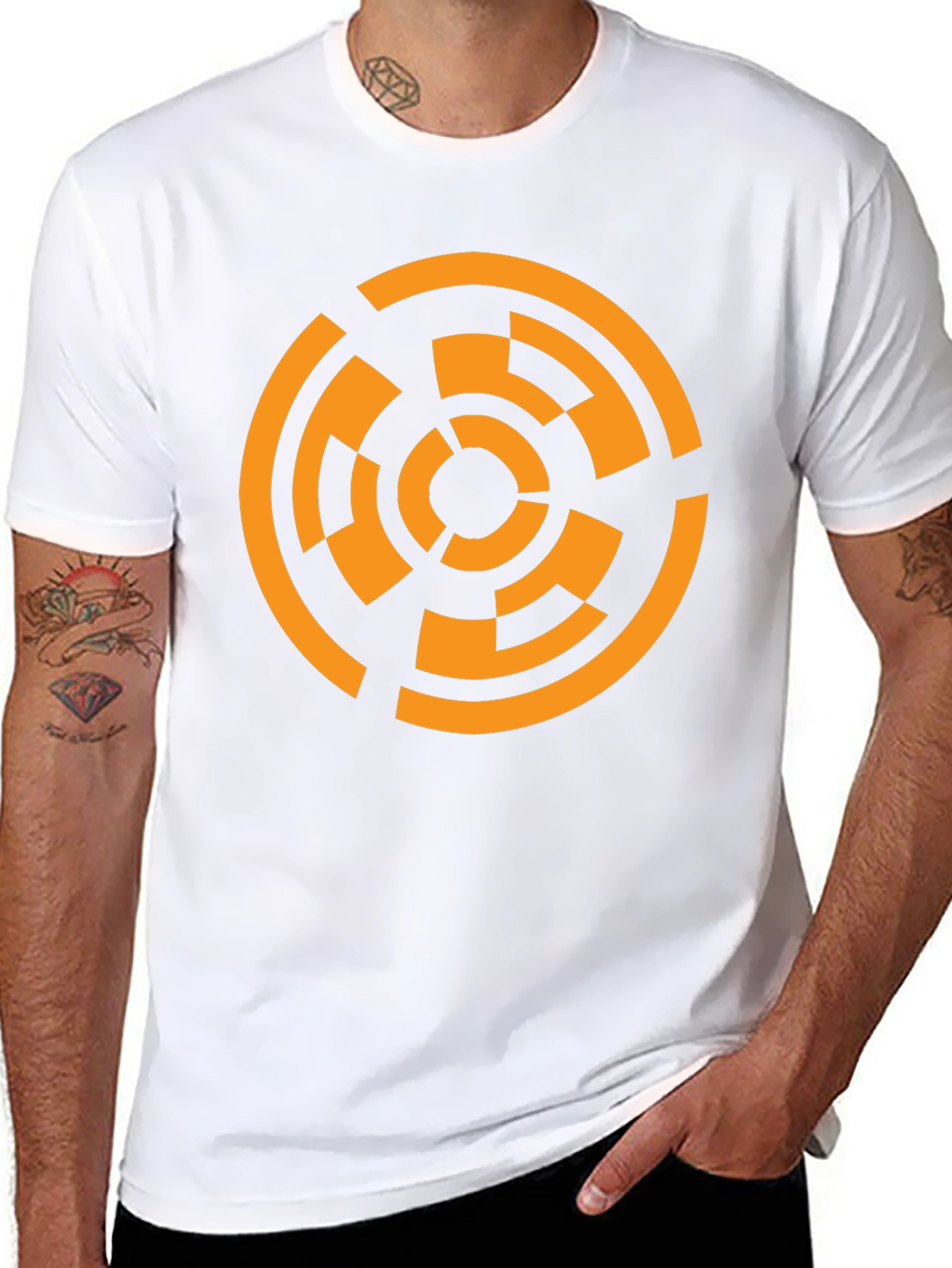 Geometric Circle Graphic T-Shirt - Black