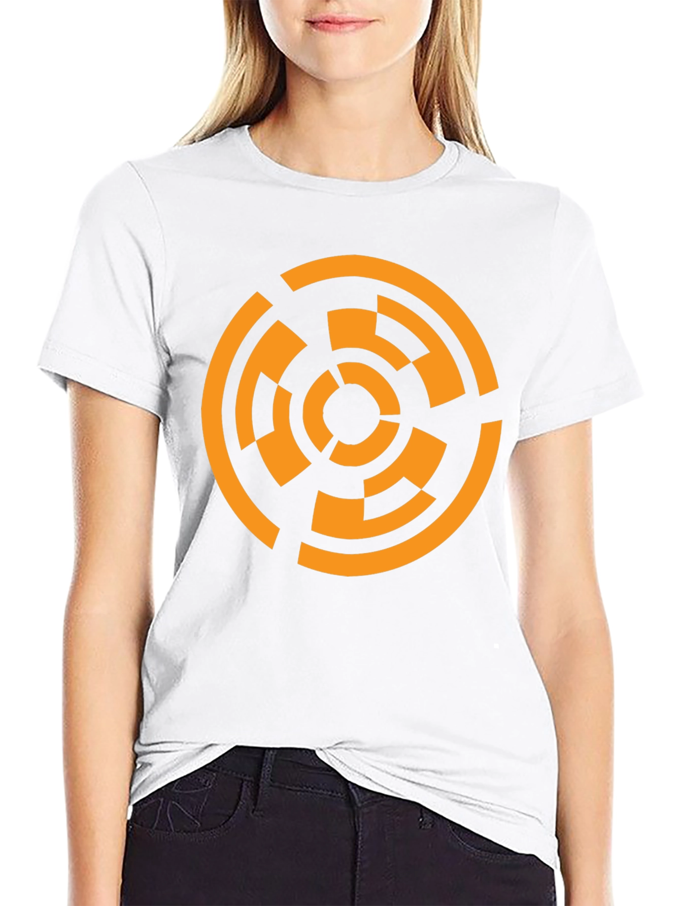 Geometric Circle Graphic T-Shirt - Black