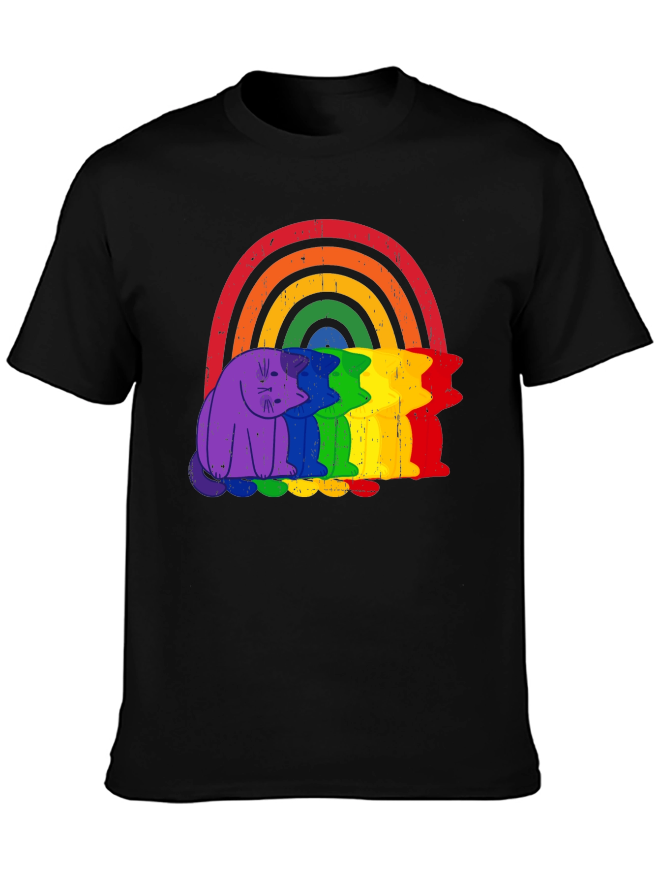 Rainbow Cat Graphic Tee - Pride Apparel