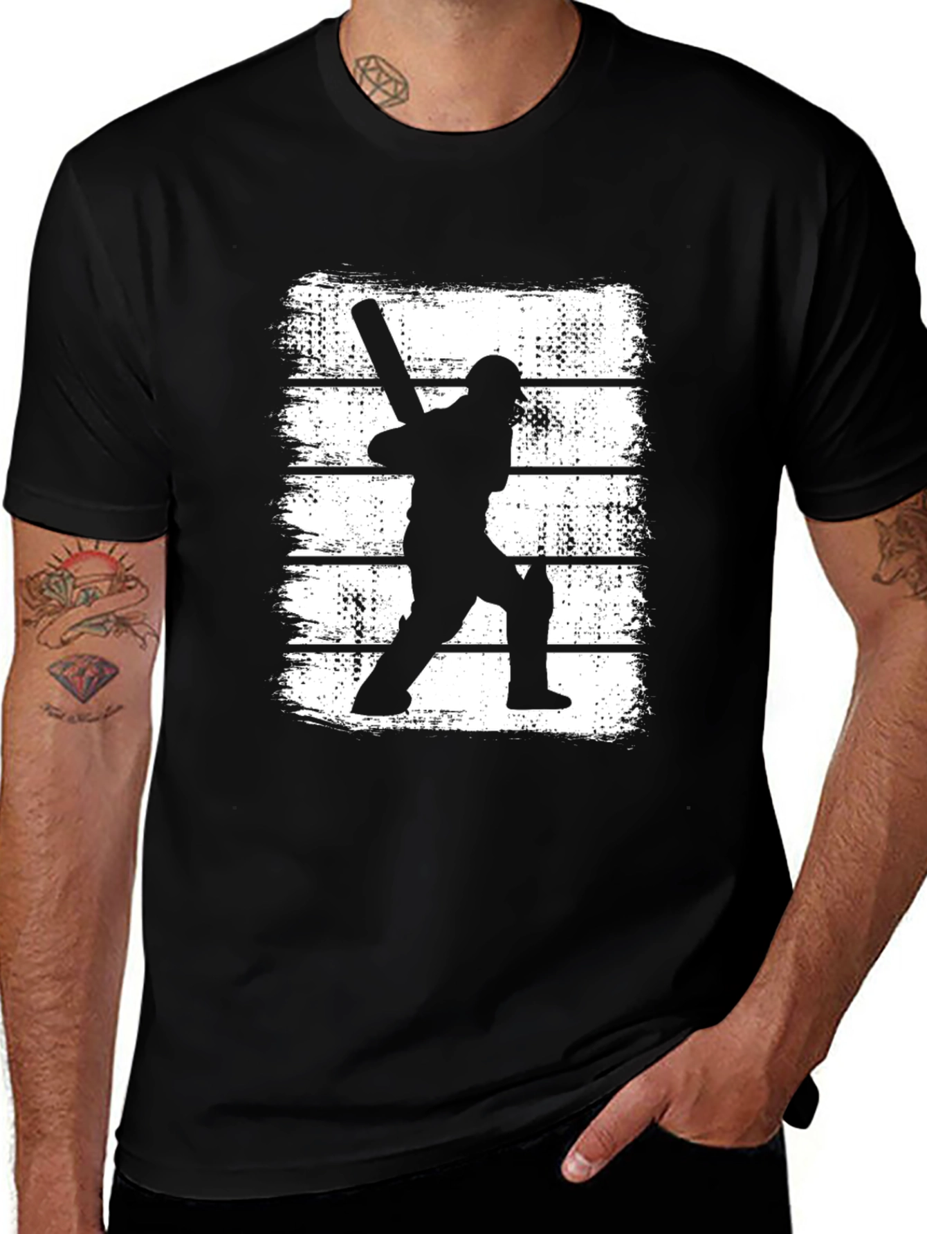 Cricket Silhouette Graphic T-Shirt