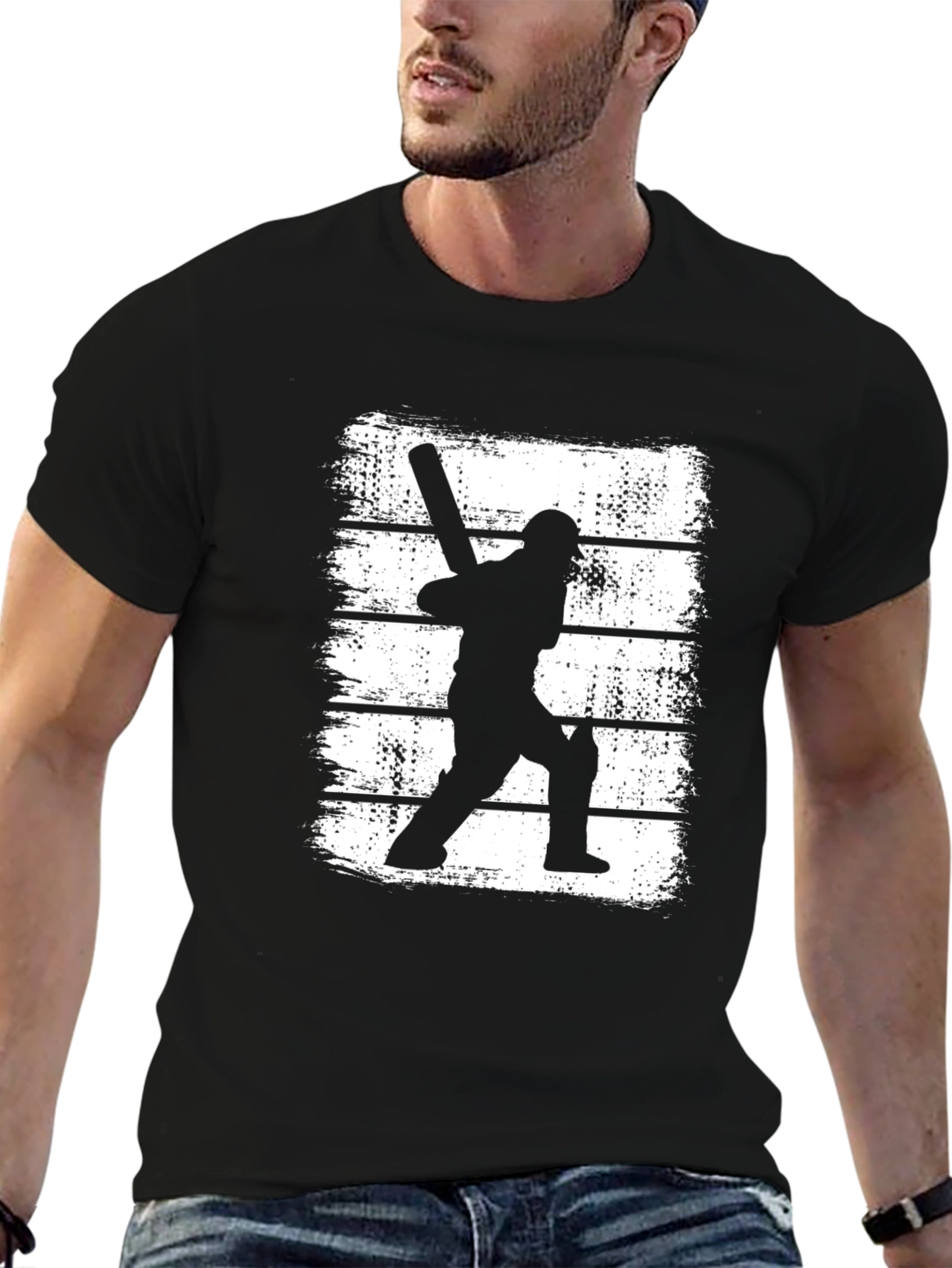 Cricket Silhouette Graphic T-Shirt