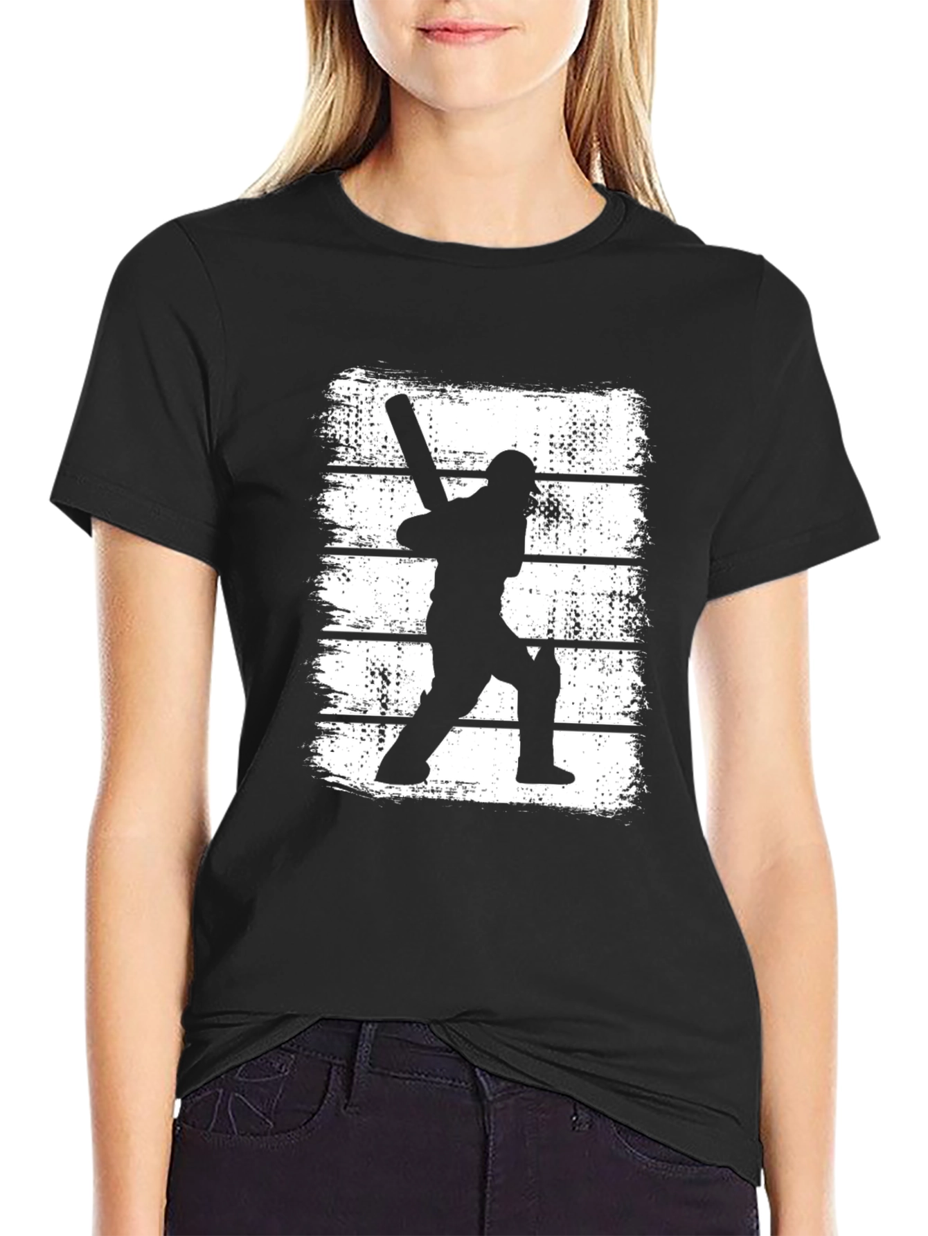 Cricket Silhouette Graphic T-Shirt