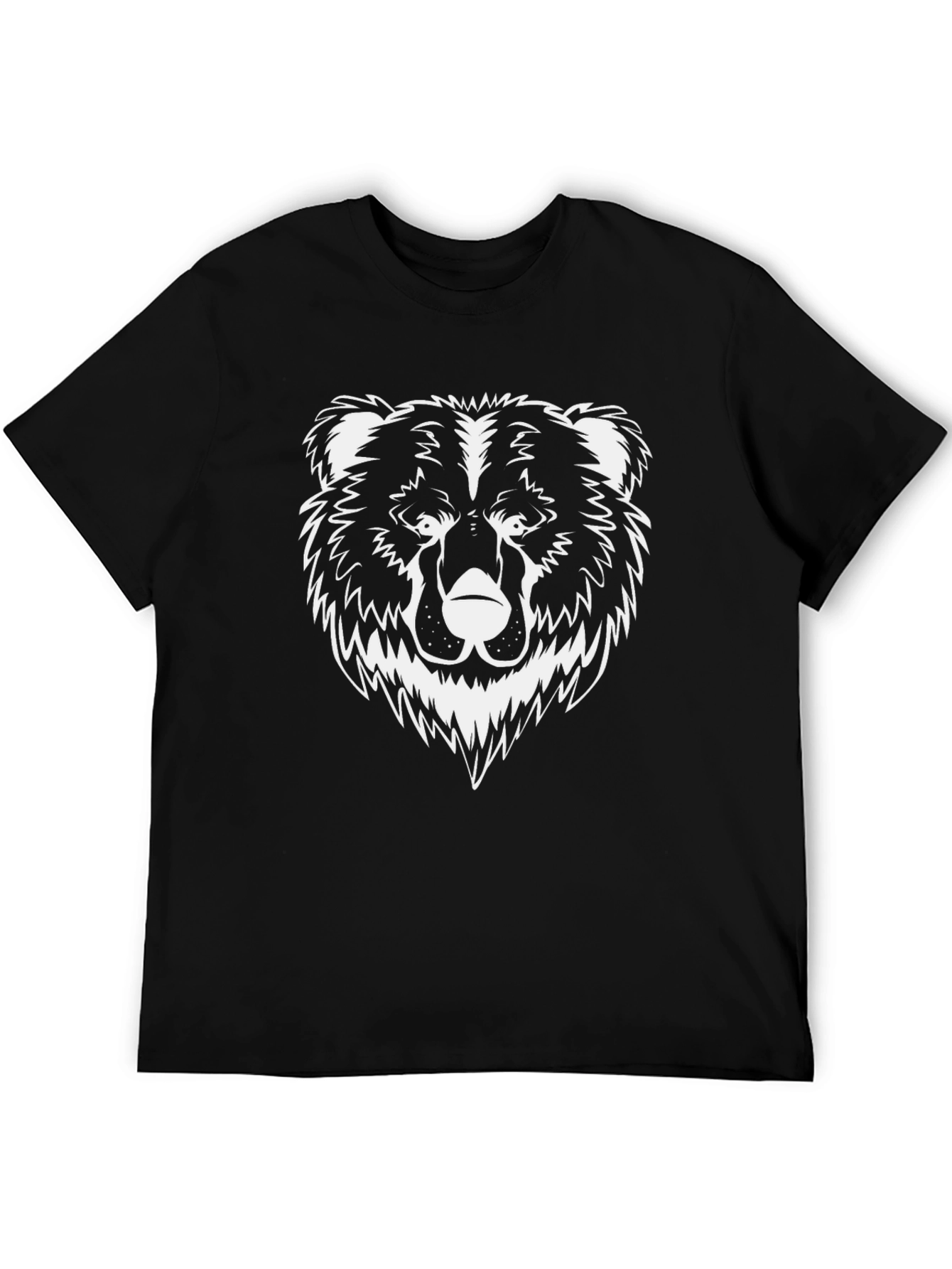 Mens Black T-Shirt - Graphic Bear Design