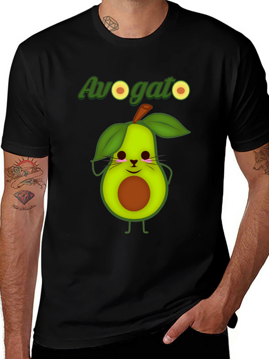 Avogato Graphic T-Shirt - Funny Avocado Cat Tee