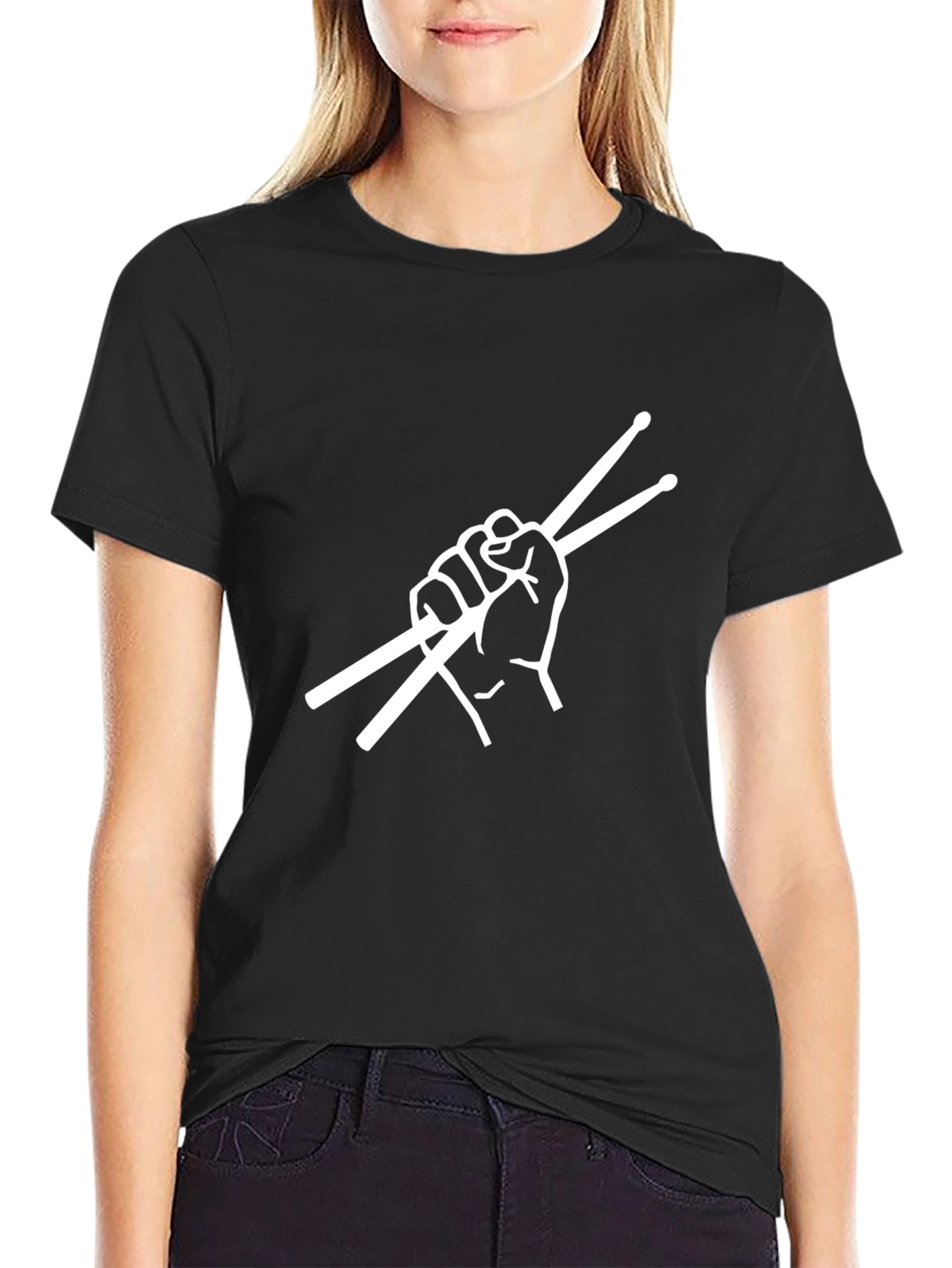 Drummers Hand T-Shirt - Black Cotton Tee