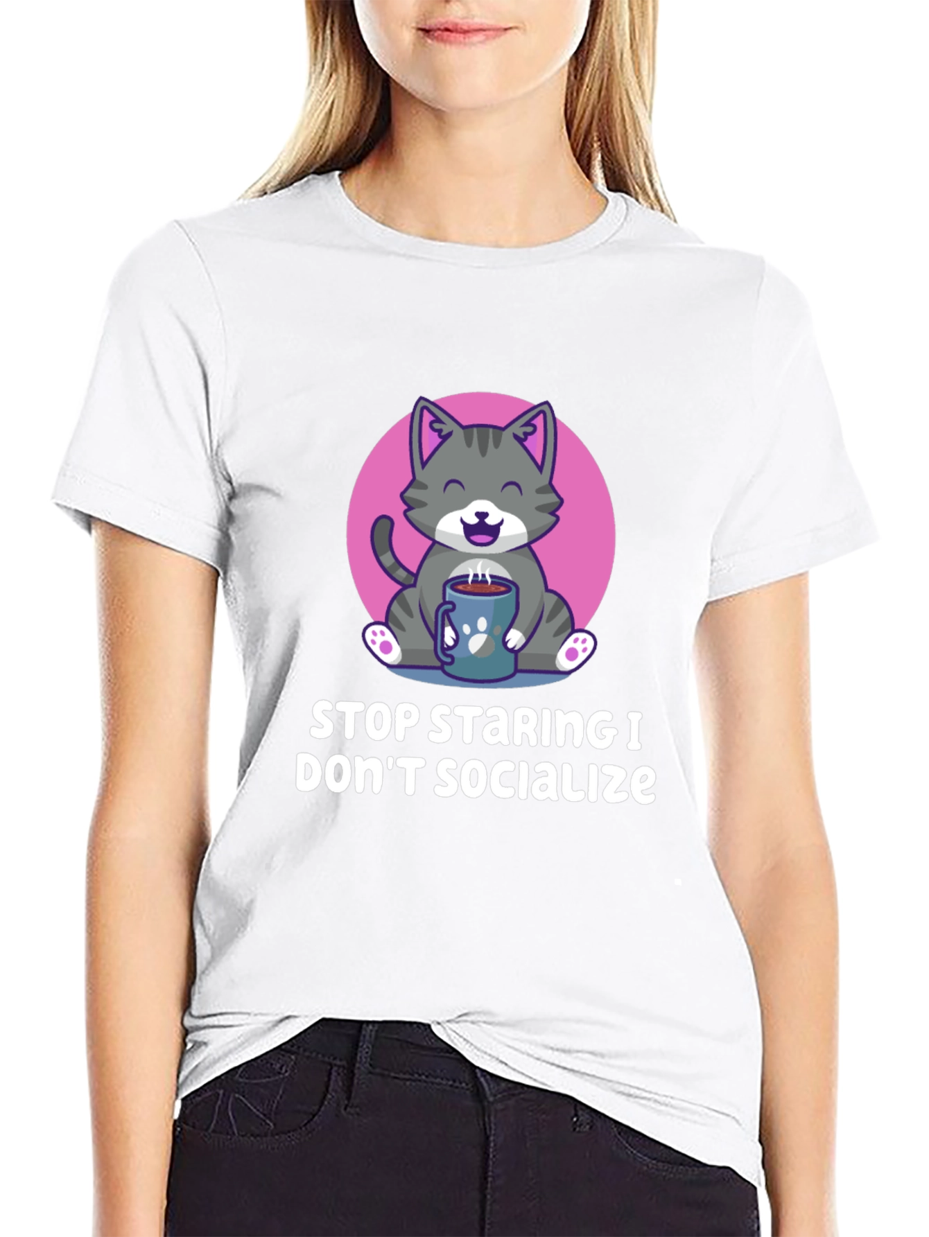 Funny Cat Lover T-Shirt - Introvert Design