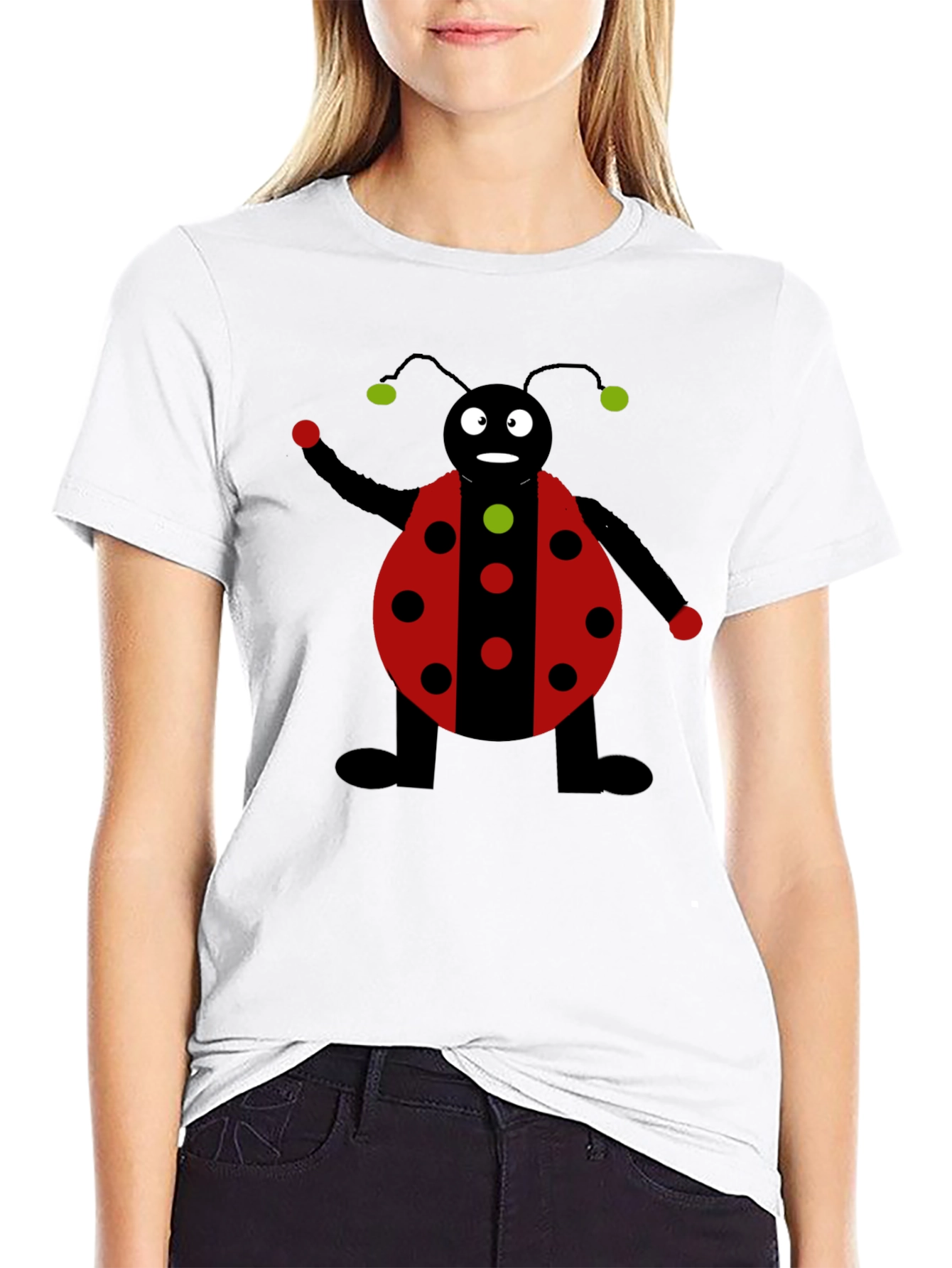 Ladybug Graphic Black T-Shirt
