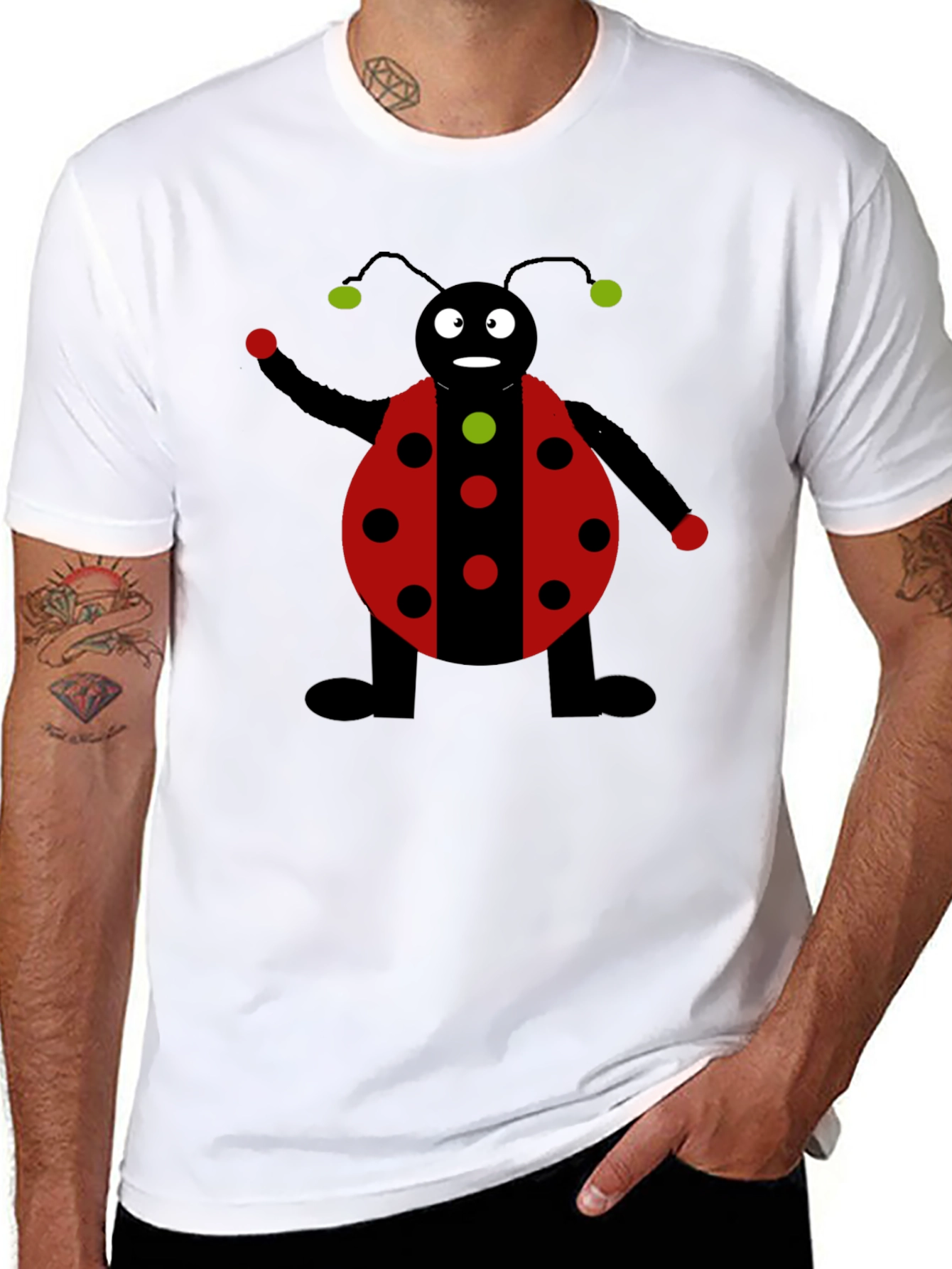 Ladybug Graphic Black T-Shirt
