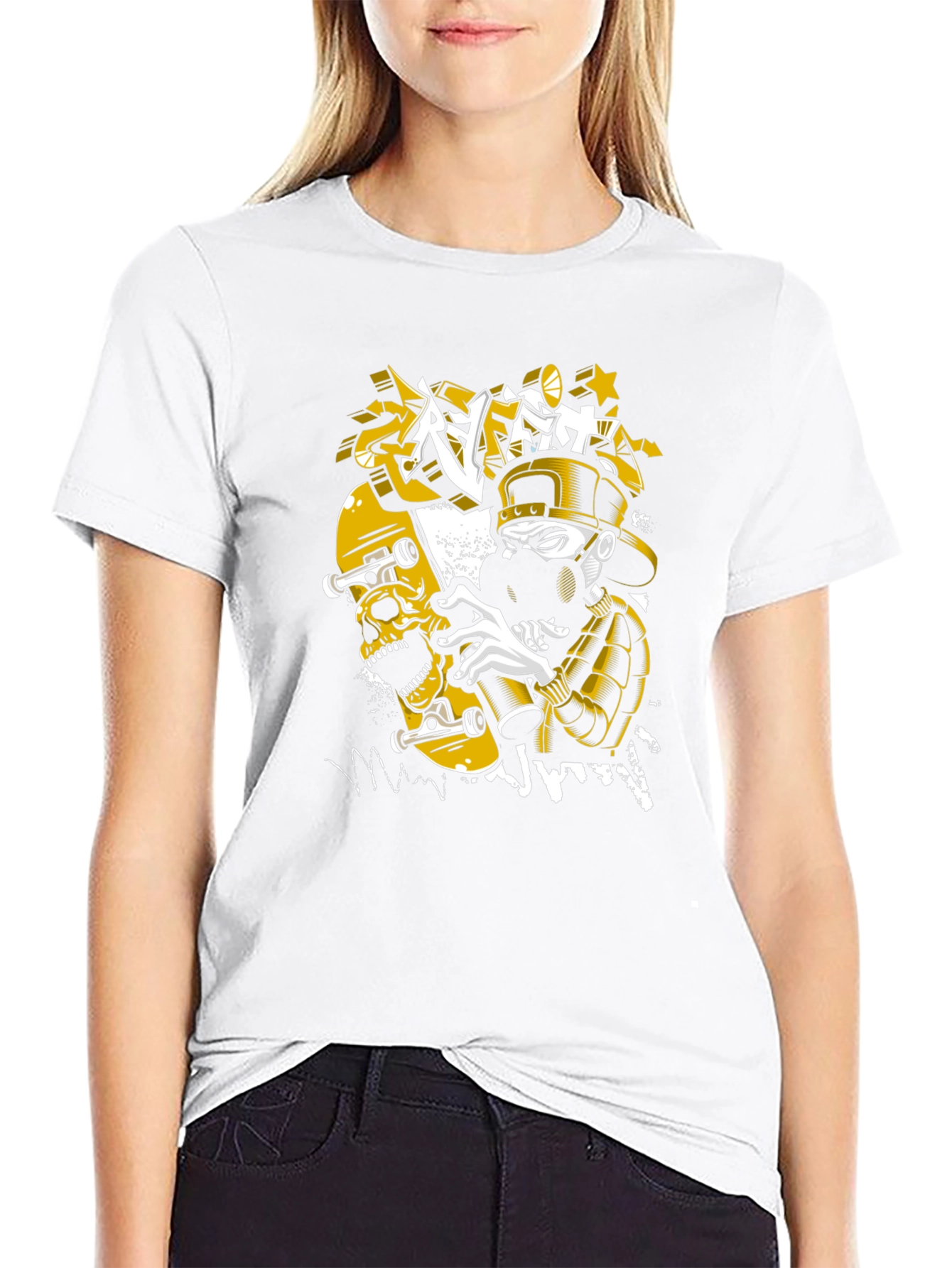 Skull Graffiti T-Shirt - Urban Style