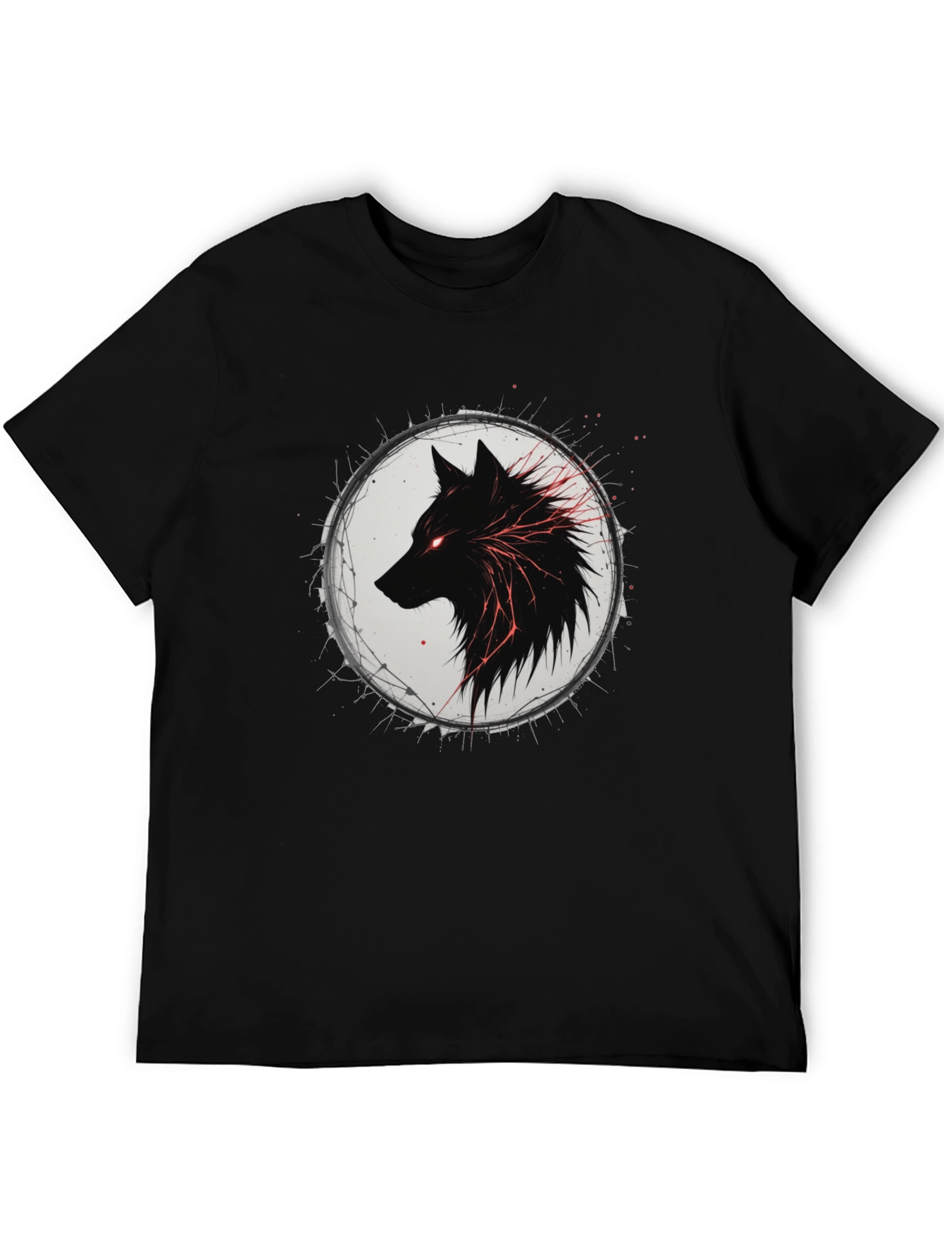Black Wolf Graphic Tee - Mens Fashion