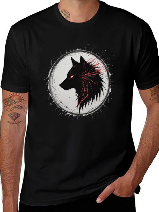 Black Wolf Graphic Tee - Mens Fashion