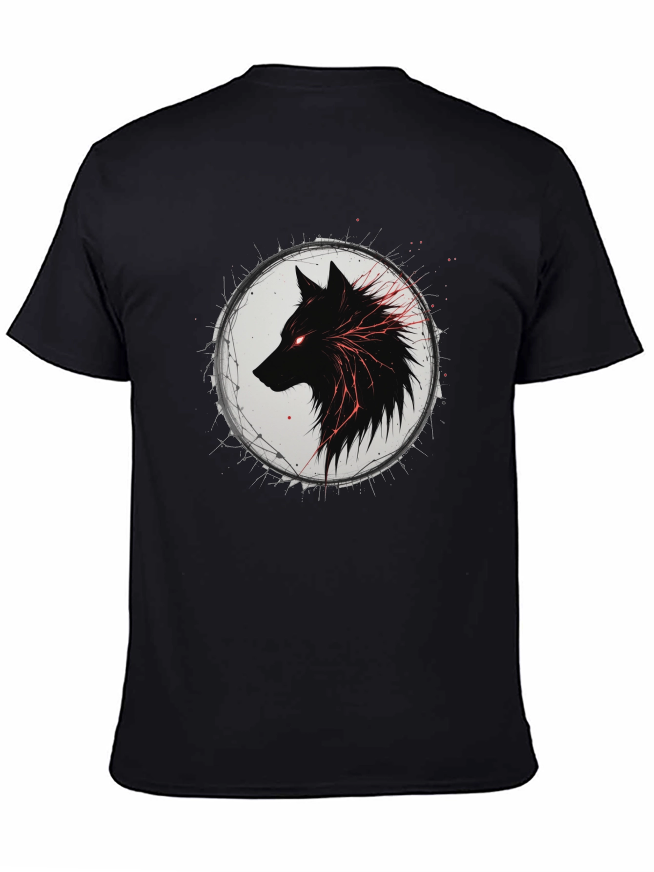 Black Wolf Graphic Tee - Mens Fashion