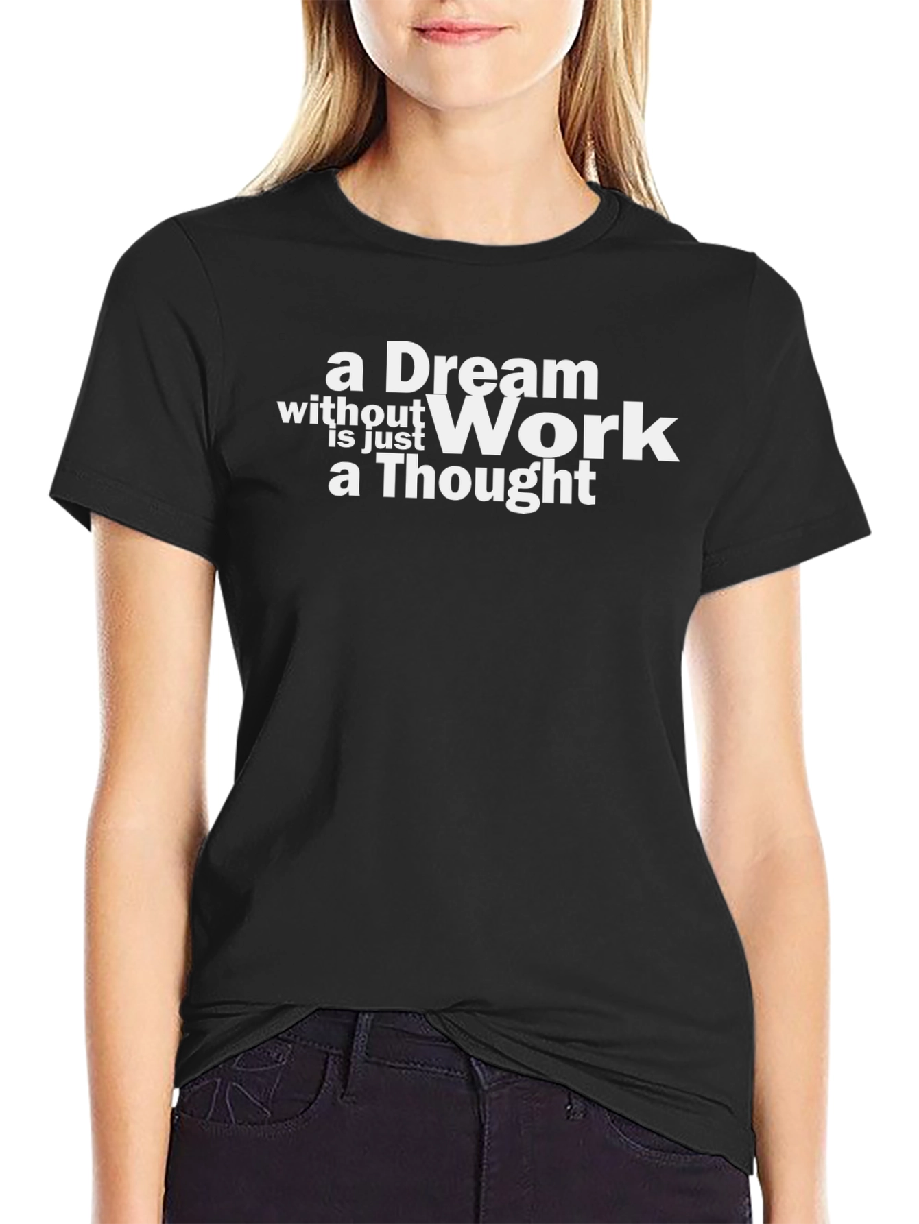 Dream Work Thought Graphic Tee - Black