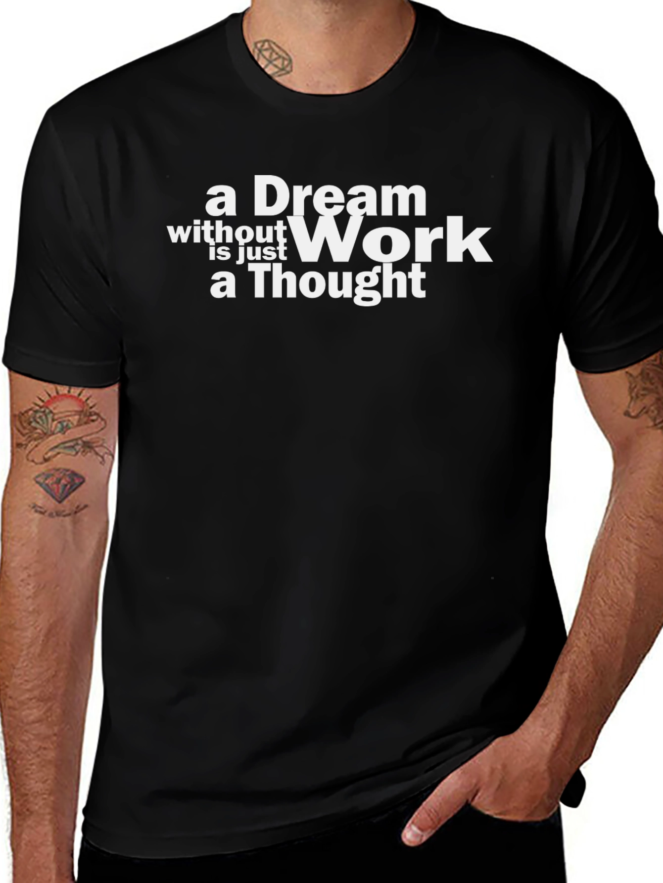 Dream Work Thought Graphic Tee - Black