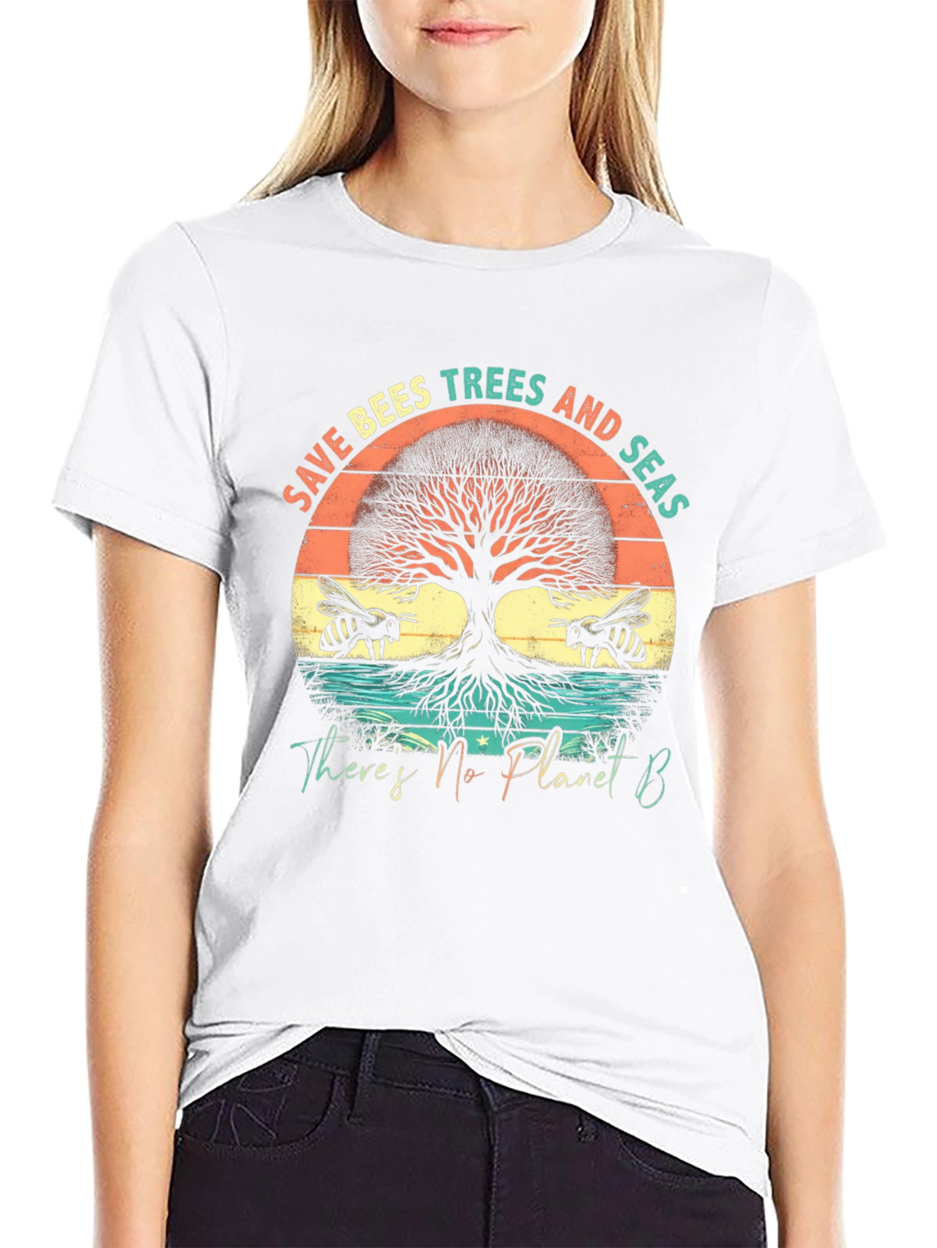 Save Bees Trees Seas T-Shirt - Planet B