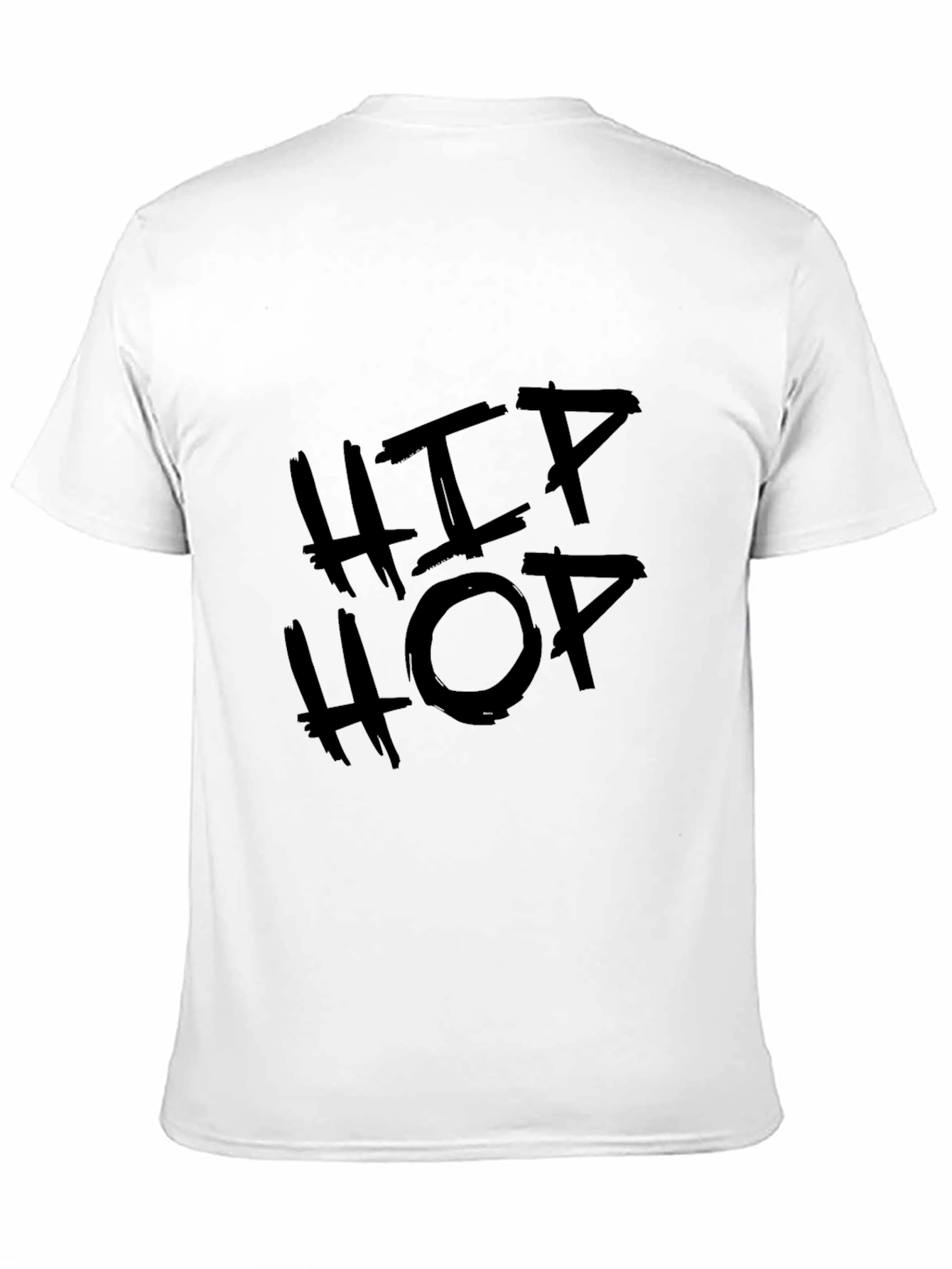 Hip Hop Graphic Tee - Black Cotton T-Shirt
