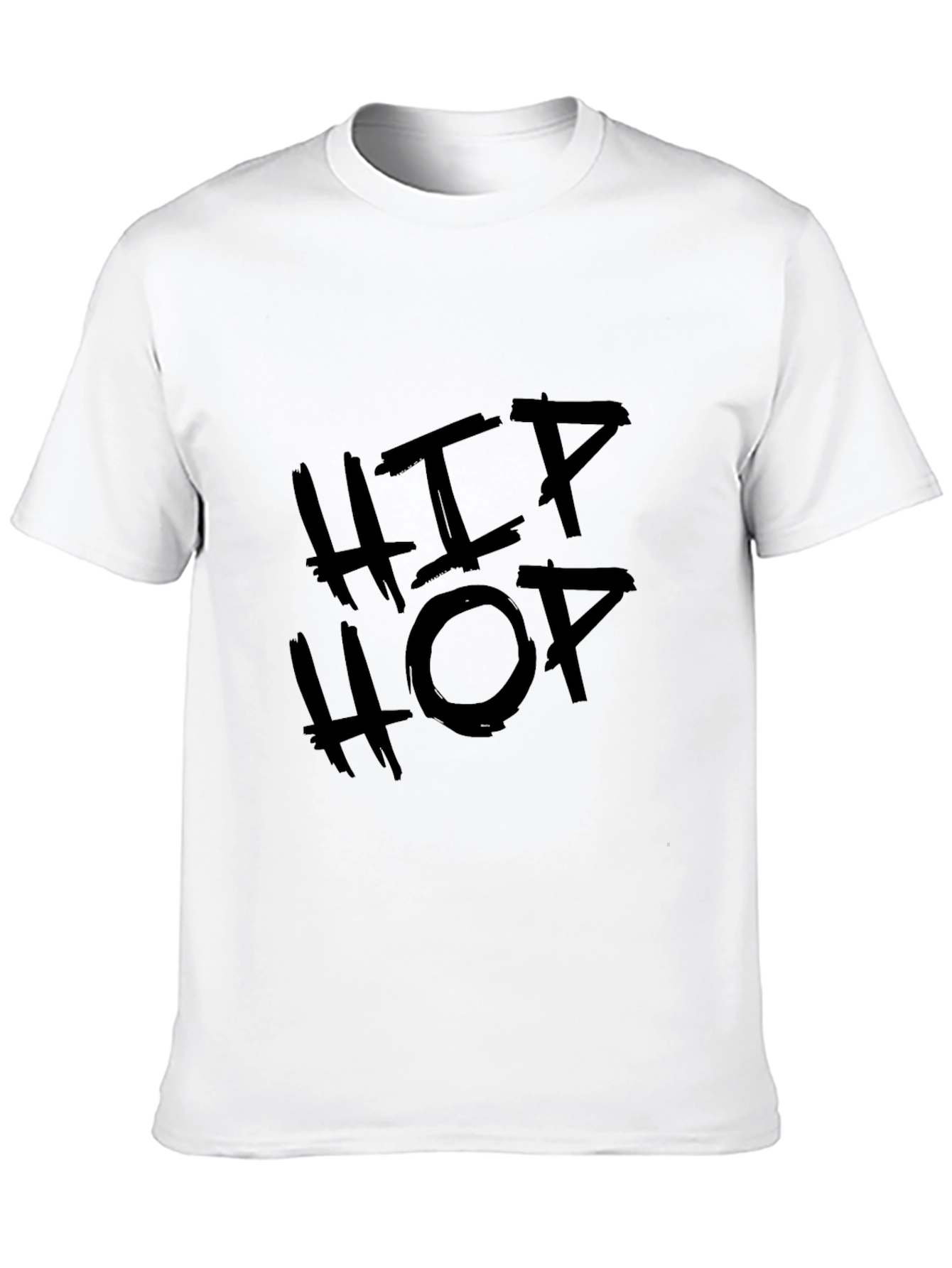 Hip Hop Graphic Tee - Black Cotton T-Shirt