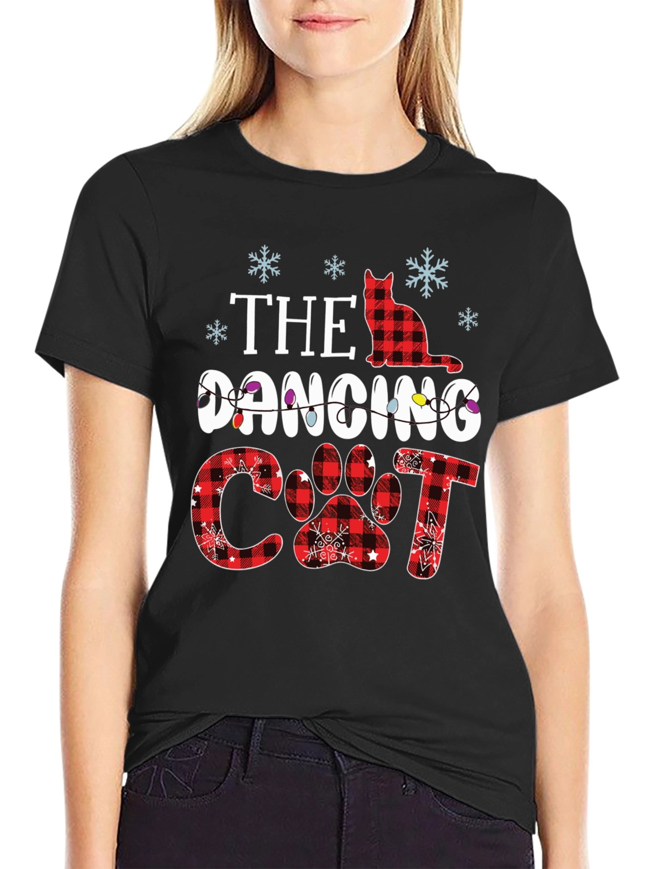 Festive Cat T-Shirt - The Dancing Cat